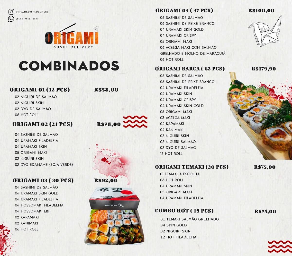Origami Sushi cardápio