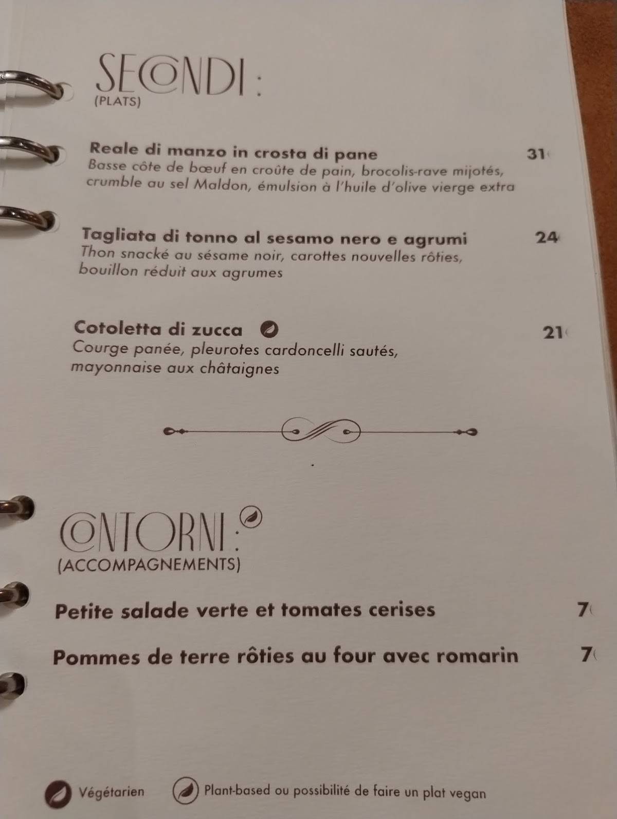Menu de Origini