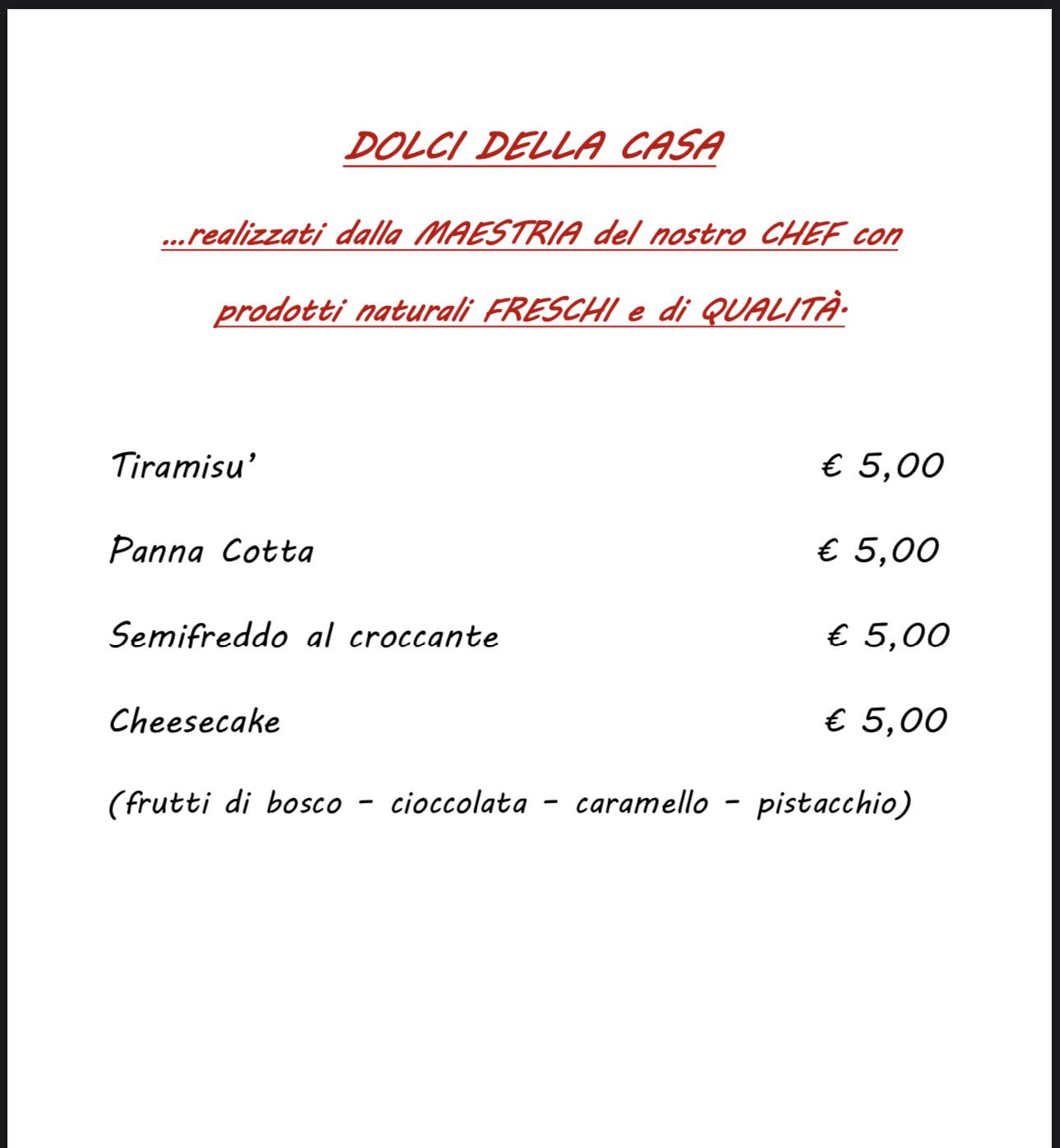 Menu di Ristorante Le Clochard 