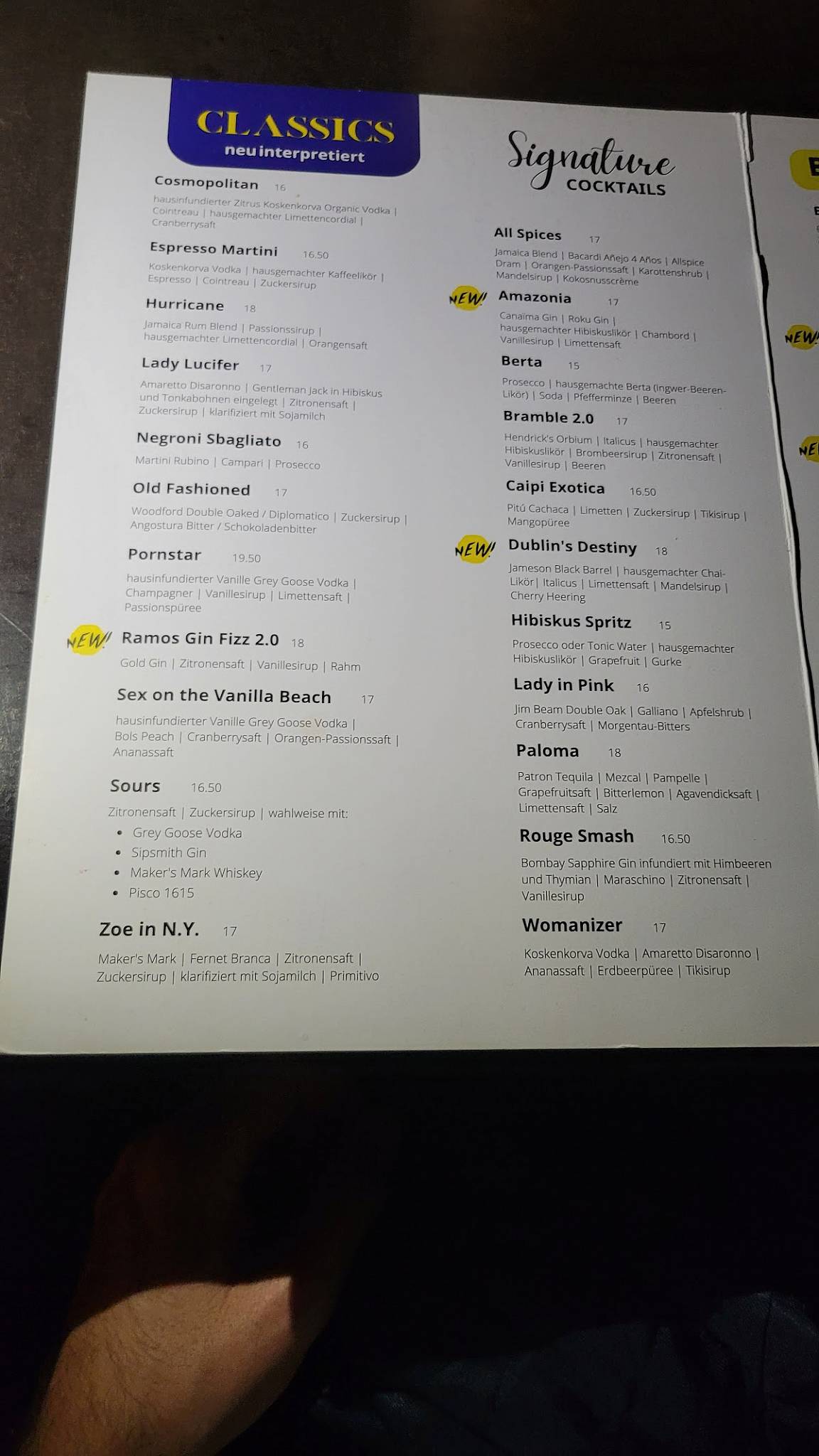 Menu di OscarOne Bar & Lounge 