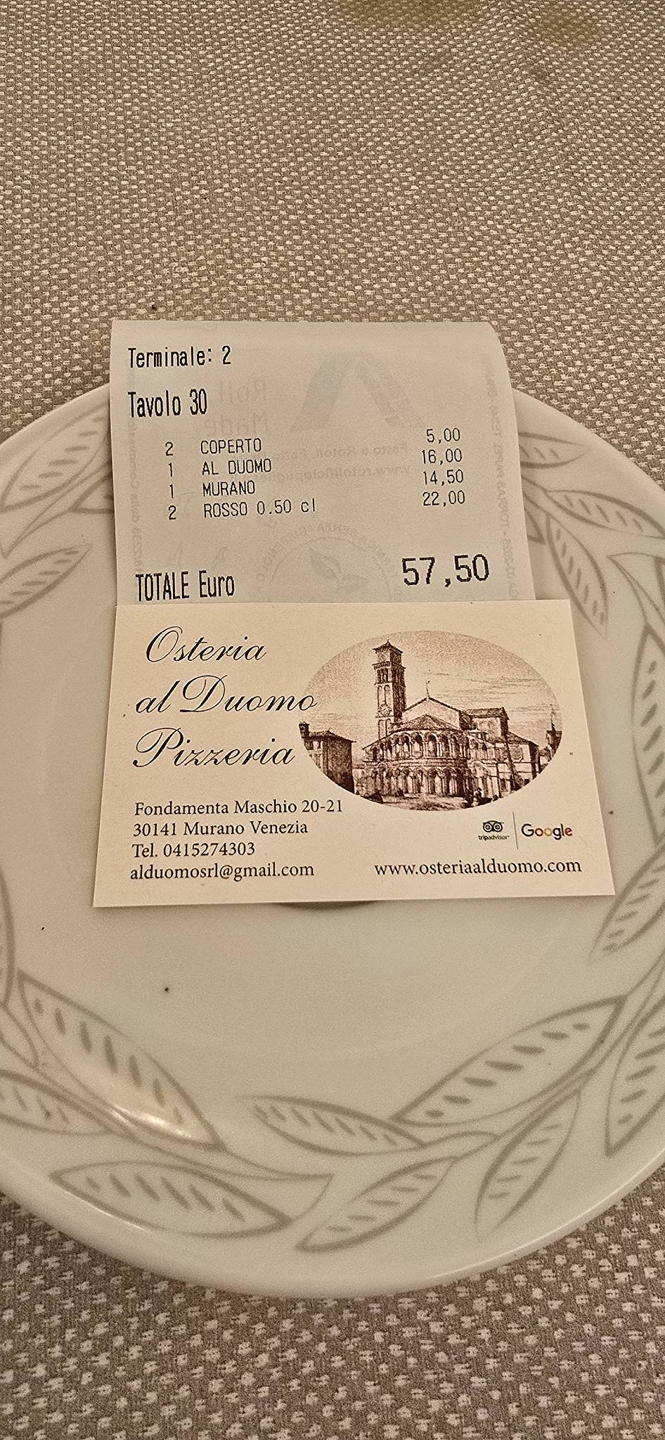 Menu di Osteria Al Duomo 