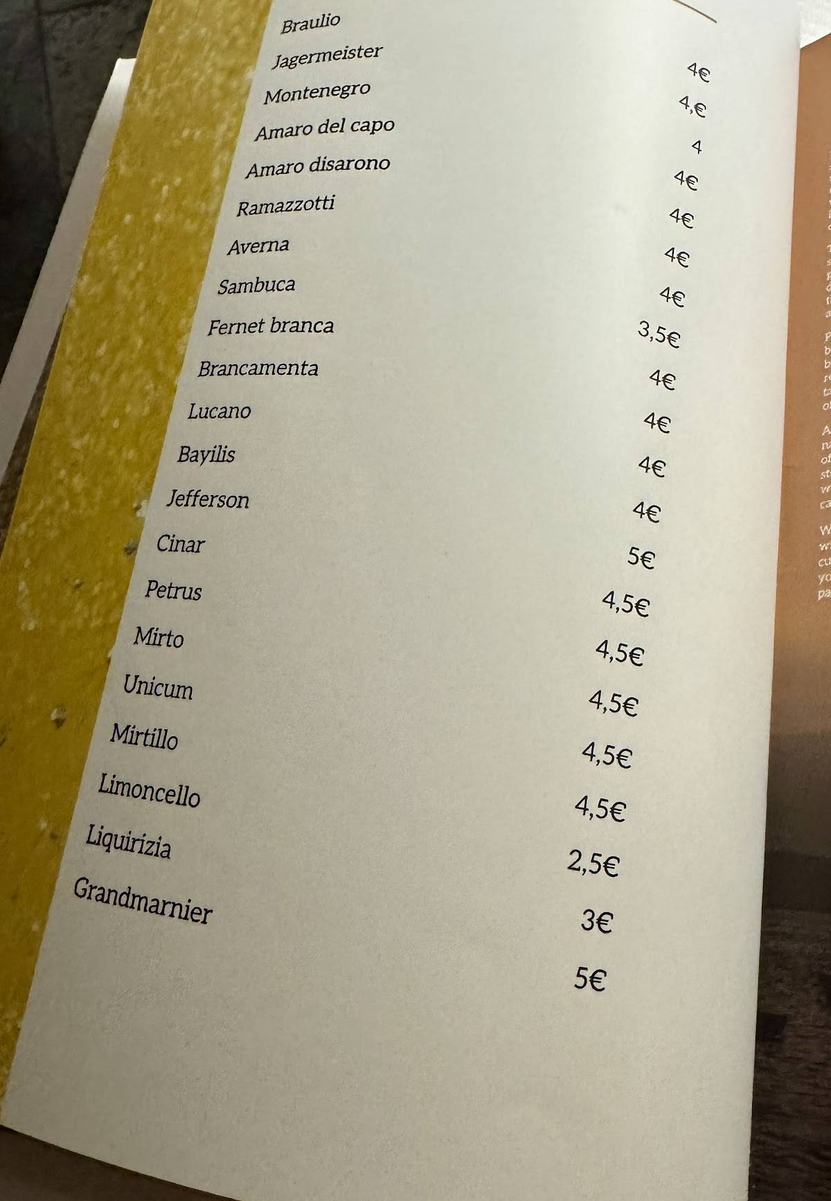 Menu di Osteria Al Pescatore 