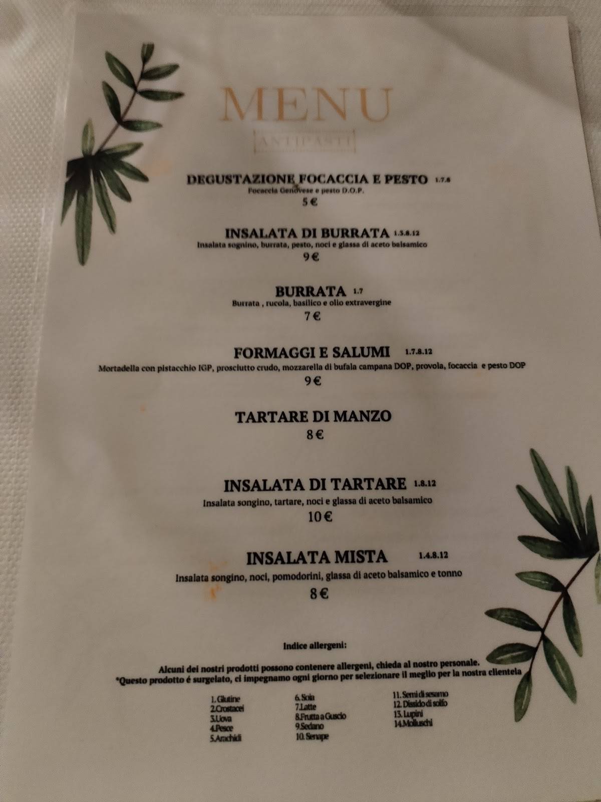 Menu di Osteria Da Canneto