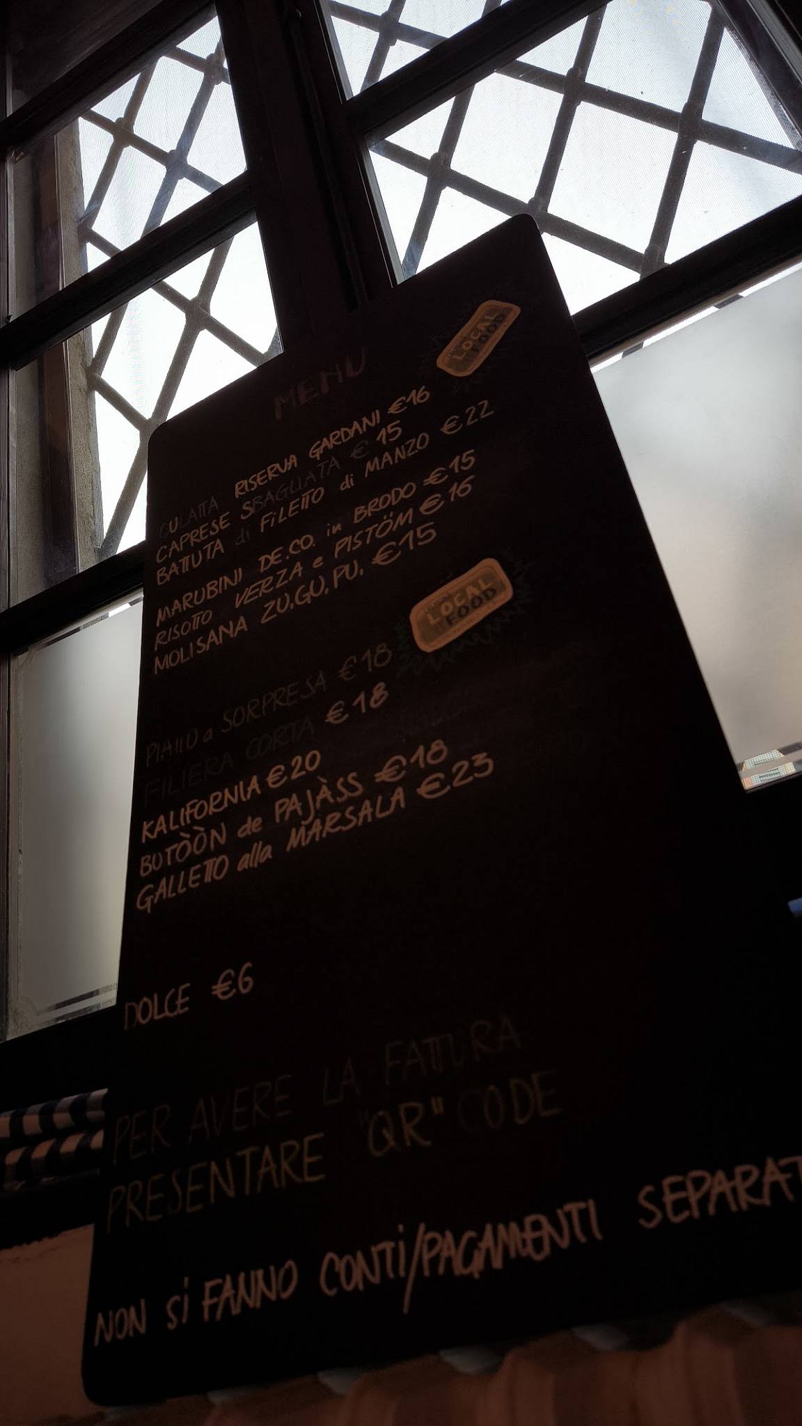 Menu di Osteria Degli Archi 