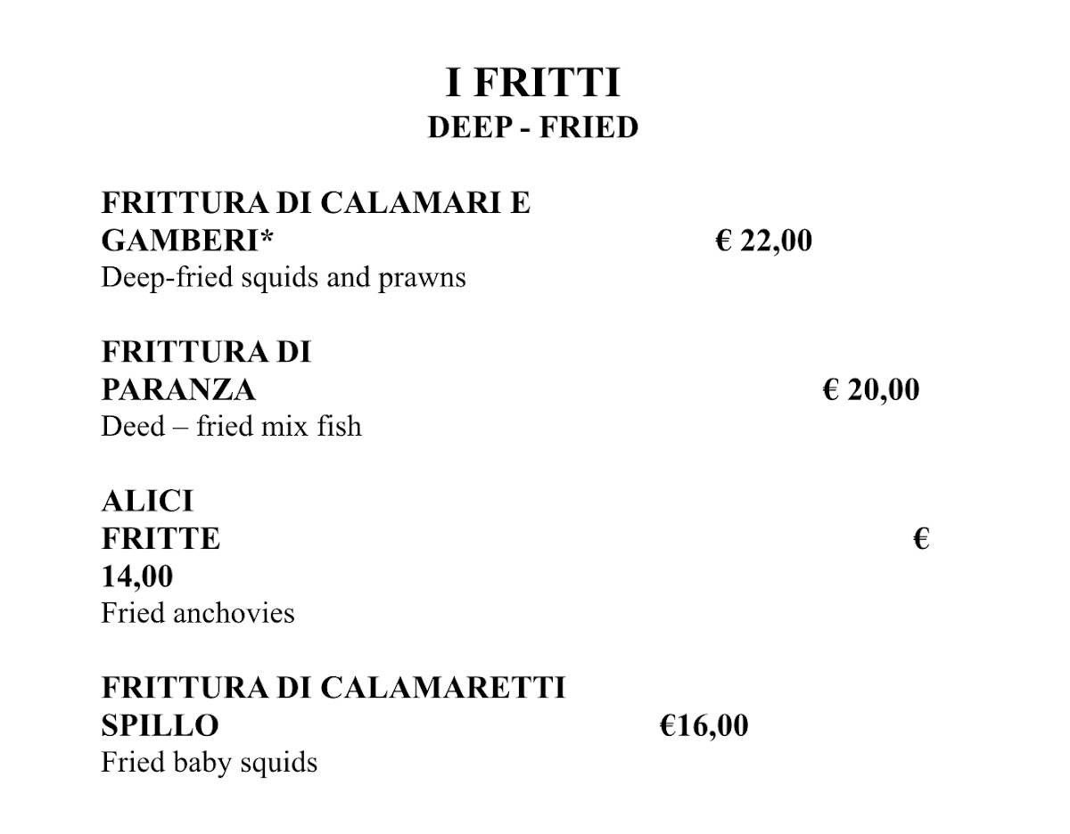 Menu di Osteria Der Belli 