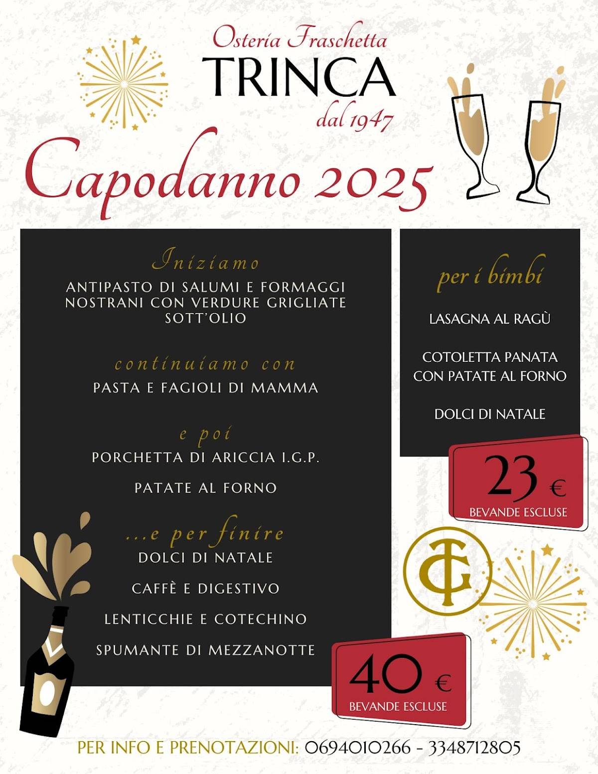 Menu di Osteria Fraschetta Trinca 