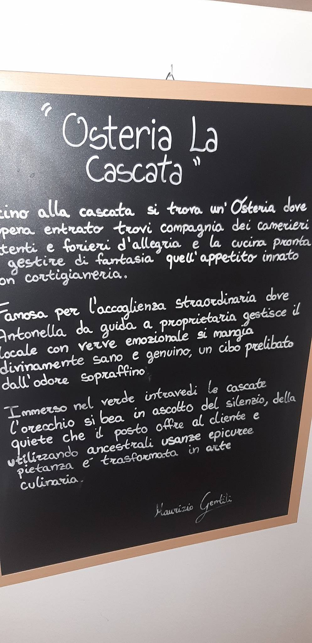 Menu di Osteria La Cascata 
