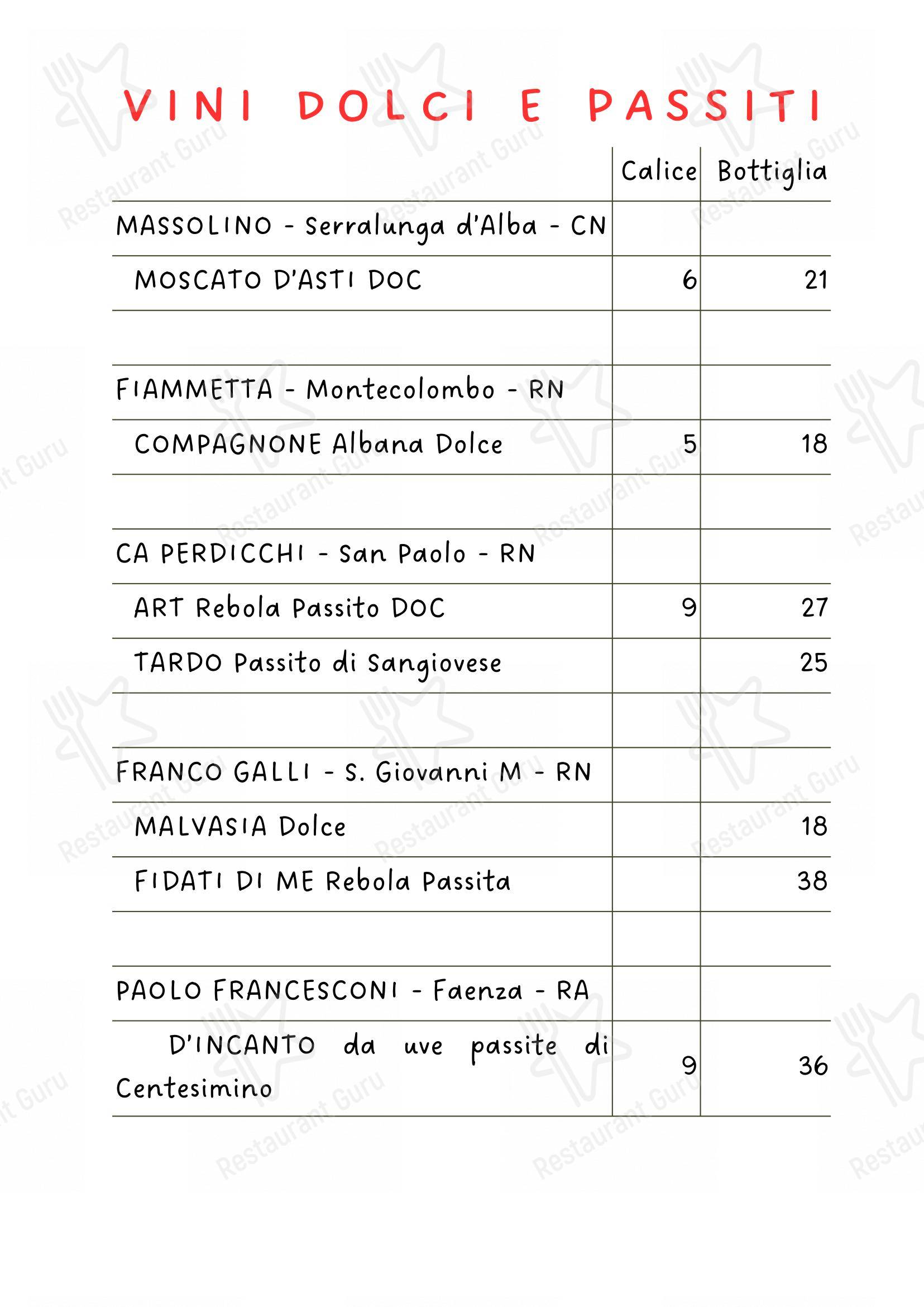 Osteria de Borg in Rimini - Menu
