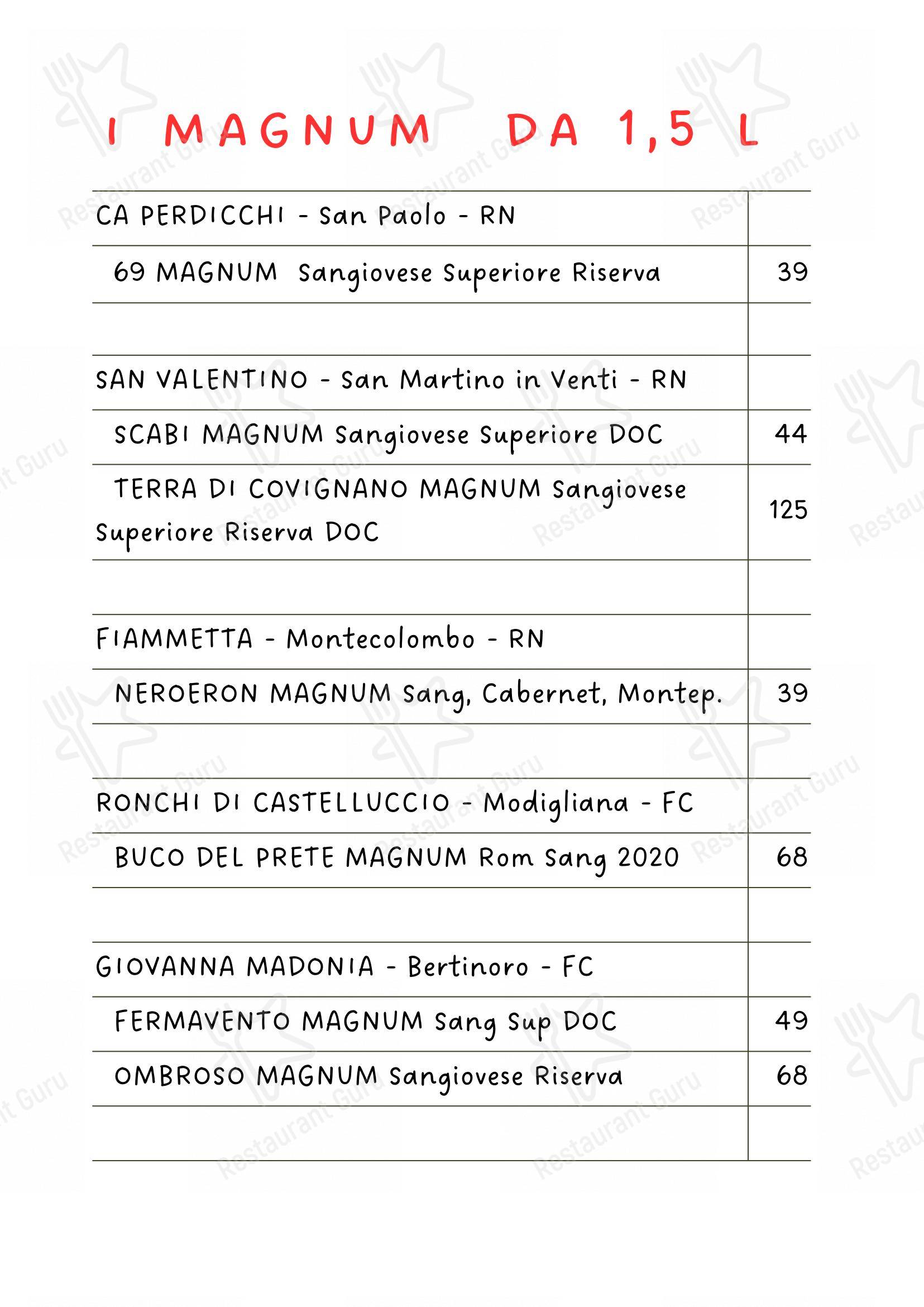 Menu per Osteria de Borg pizzeria