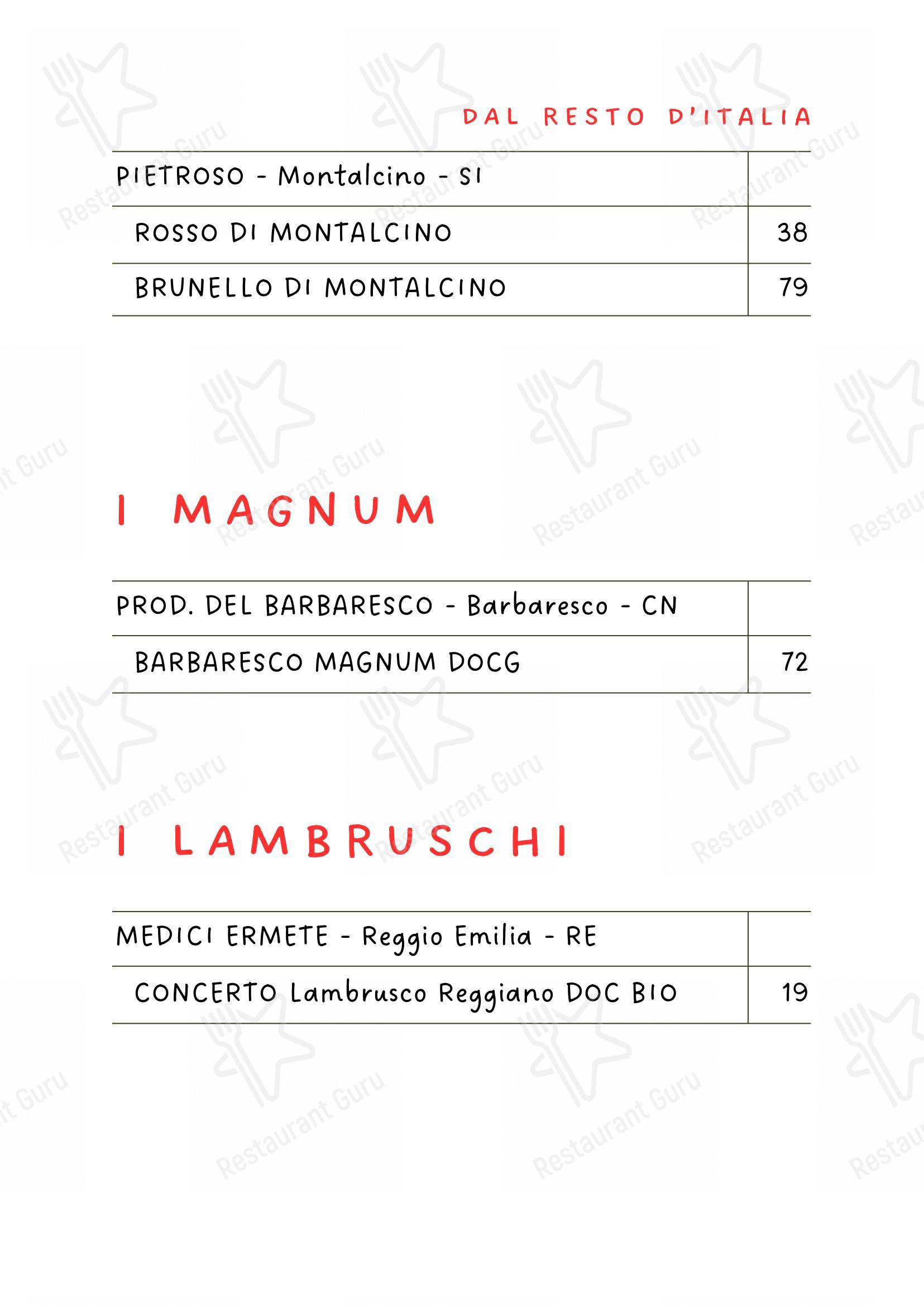 Menu per Osteria de Borg in Rimini