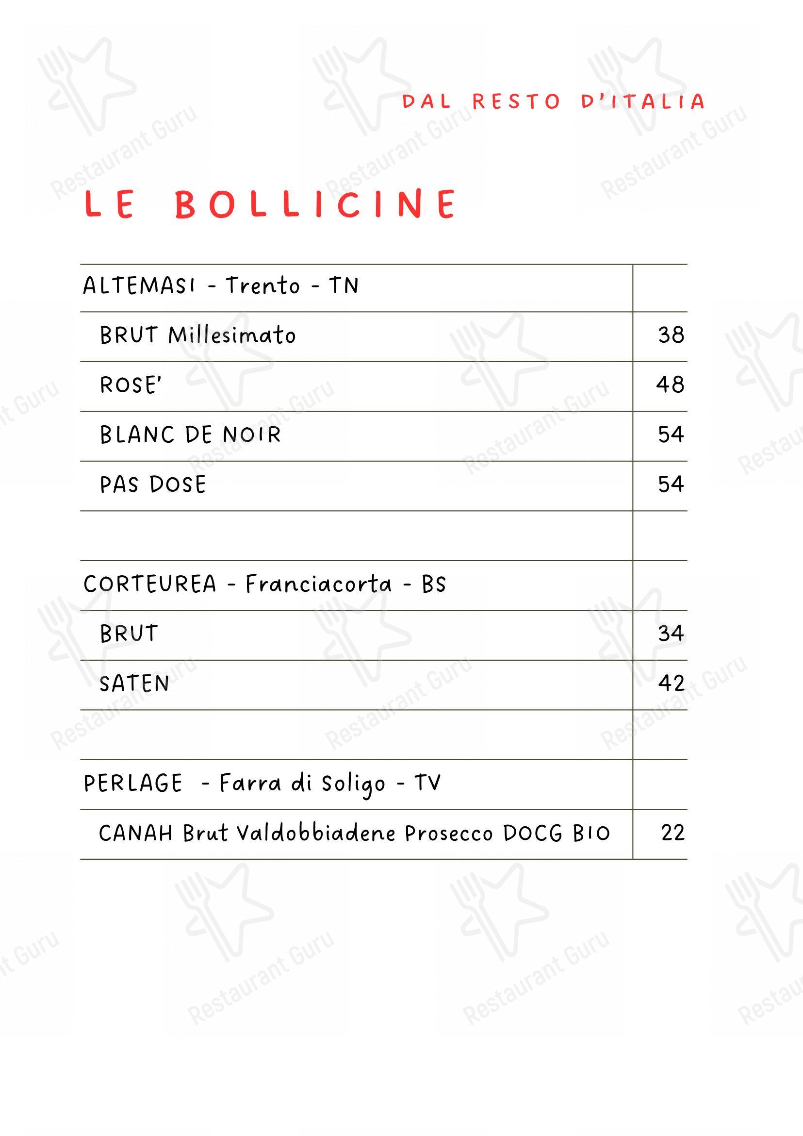 Menu per Osteria de Borg pizzeria