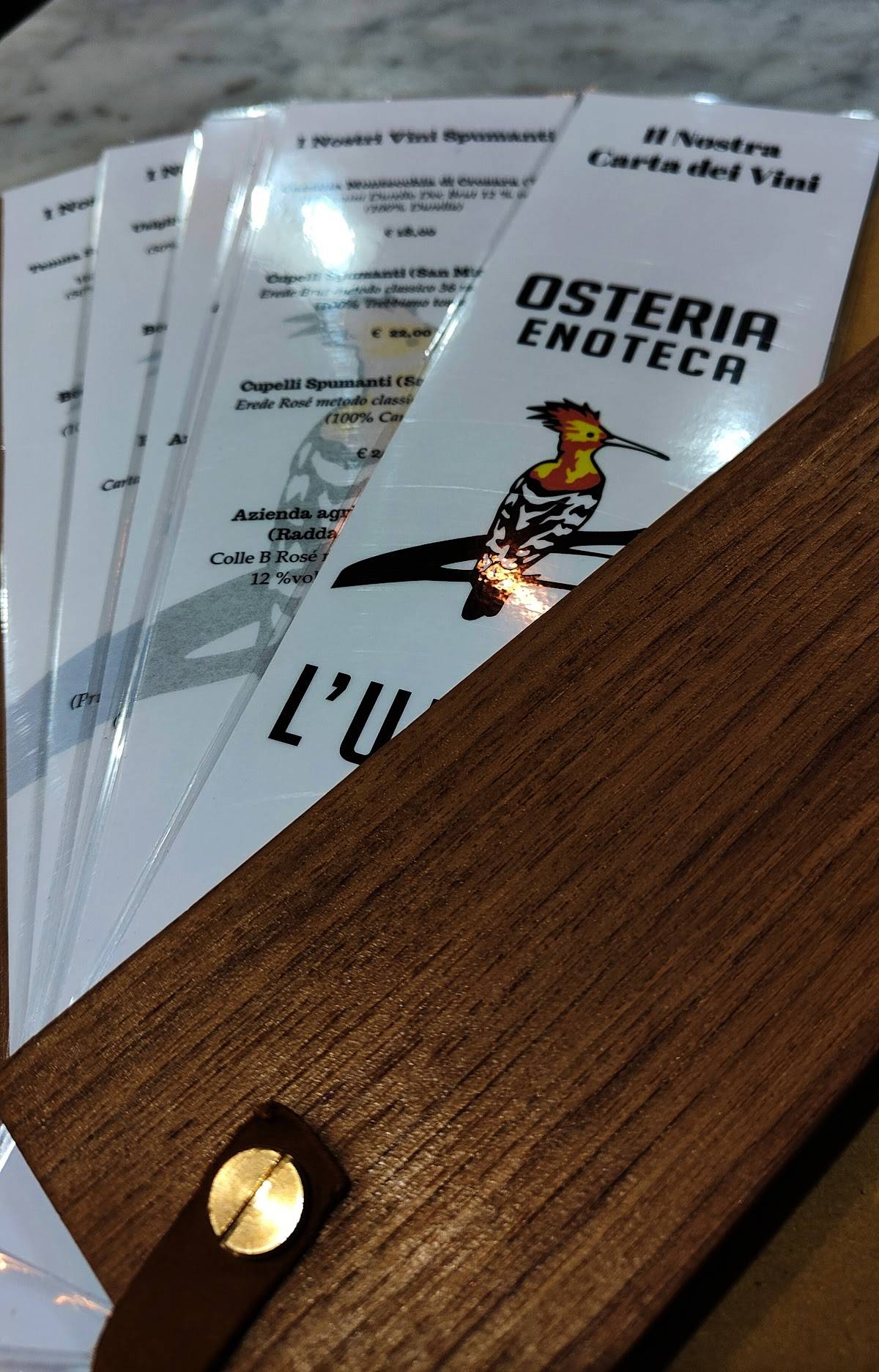 Menu di Osteria l'Upupa