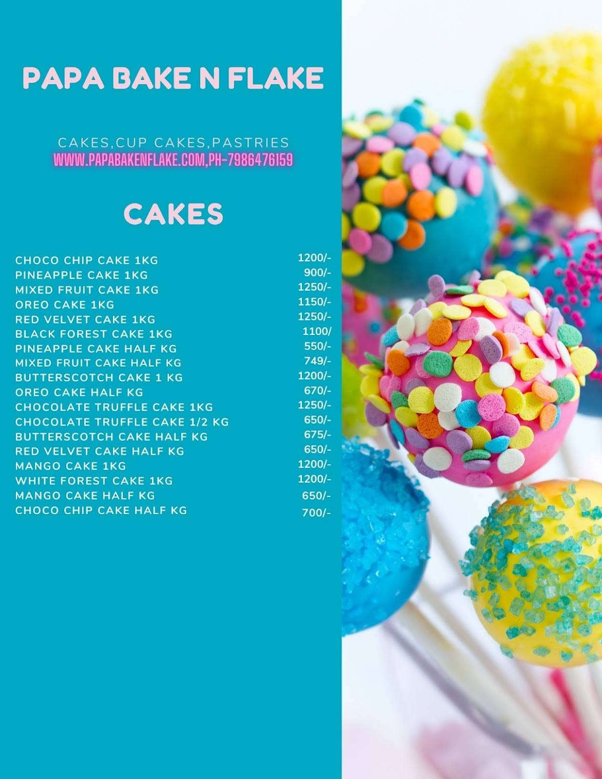 PAPA BAKE N FLAKE (BEST BAKERY) menu