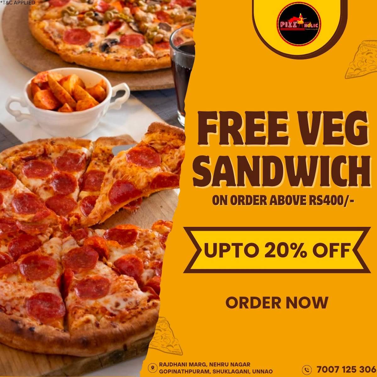 PIZZAHOLIC menu