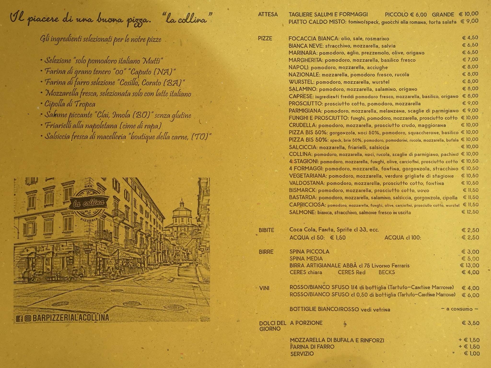 Menu di PIZZERIA Bar la Collina 