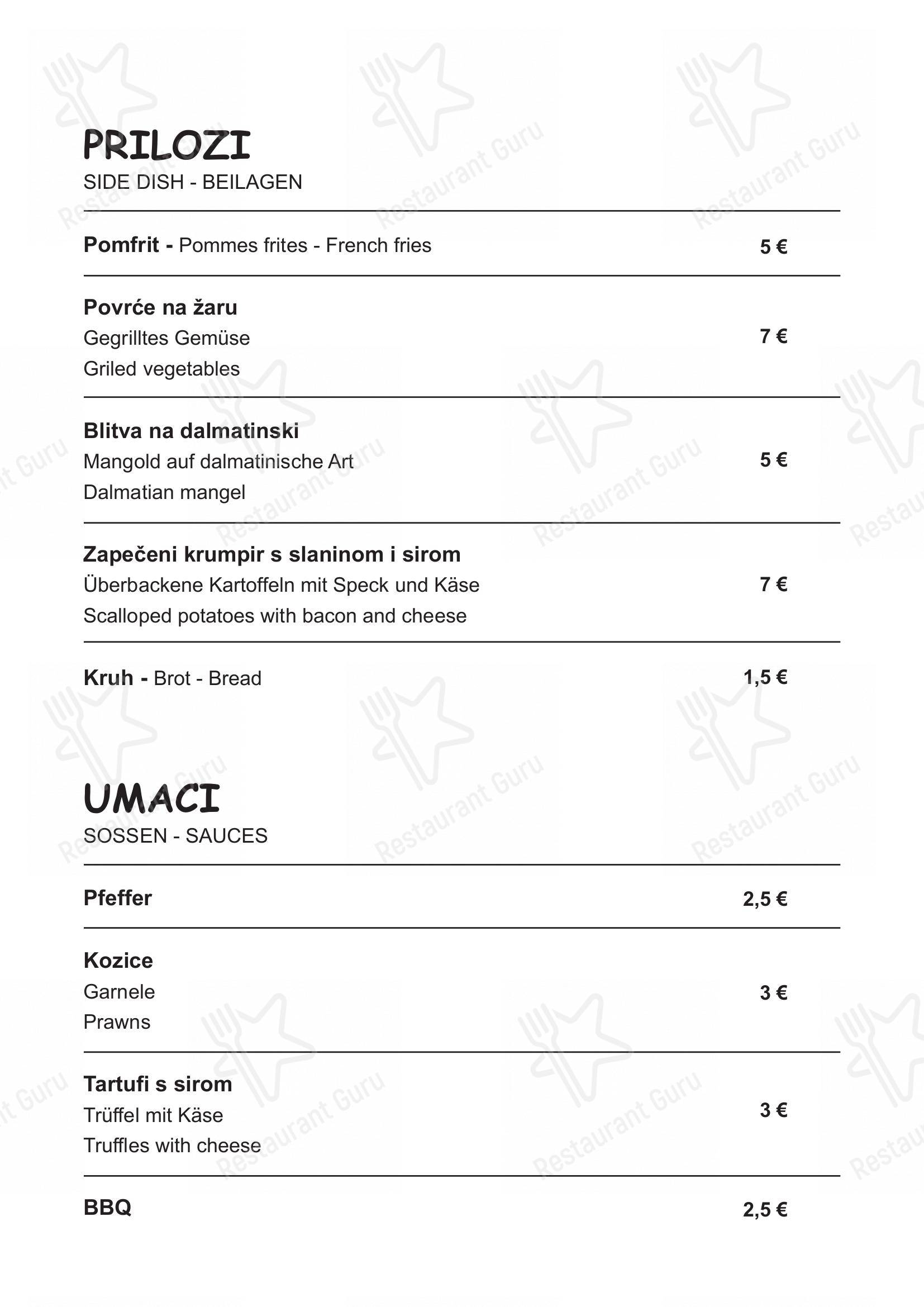 Menu at PIZZERIA MARETA, Murter