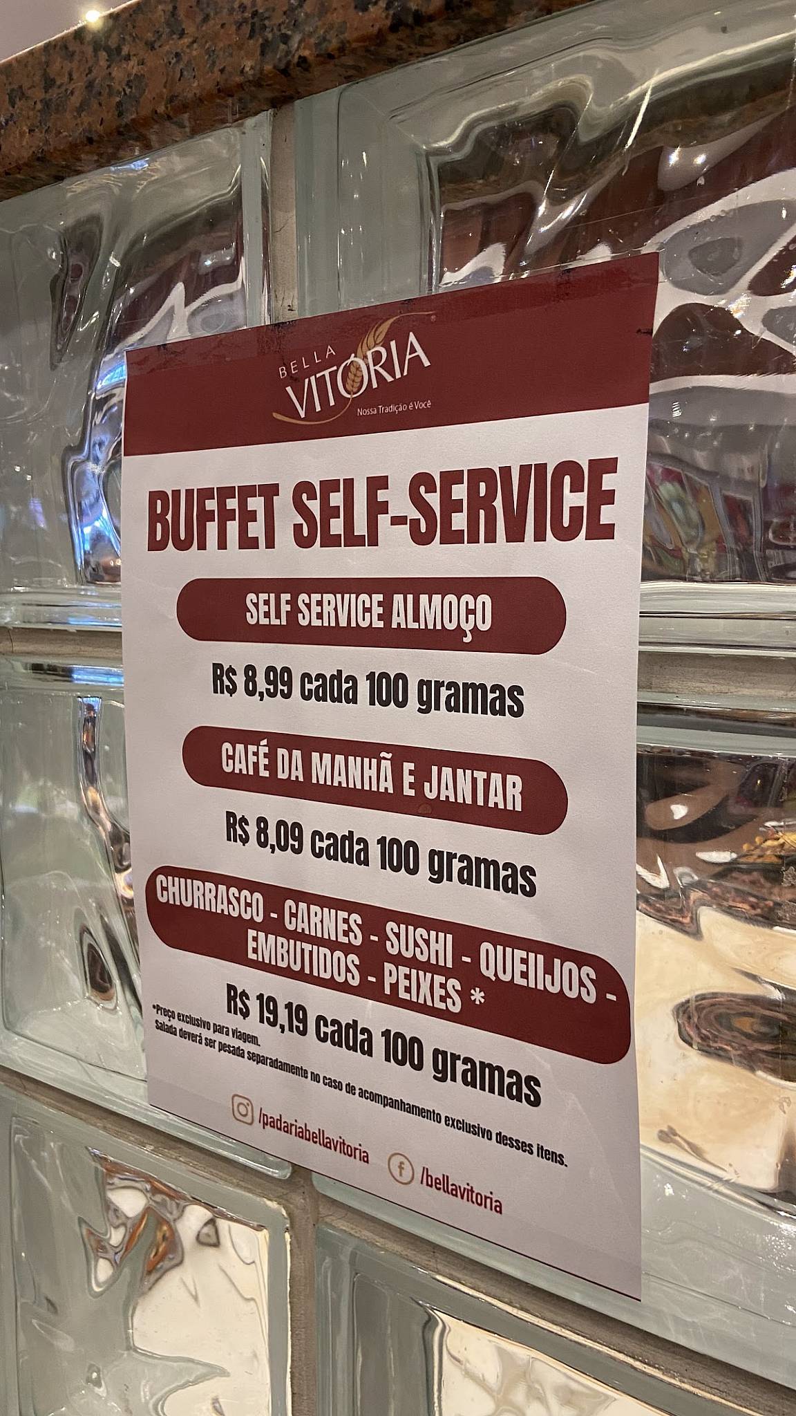 Padaria Bella Vitória cardápio