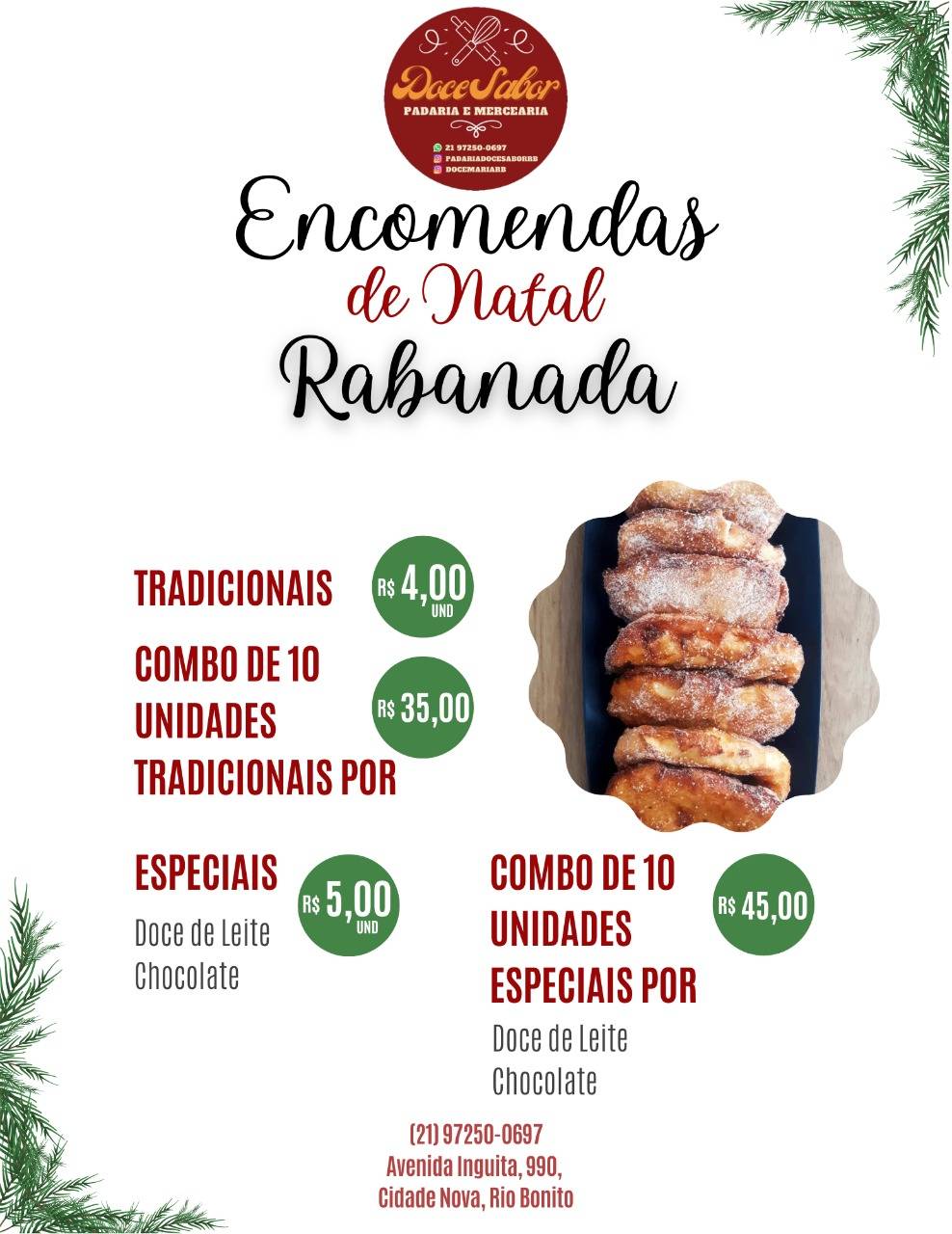 Padaria Doce Sabor cardápio