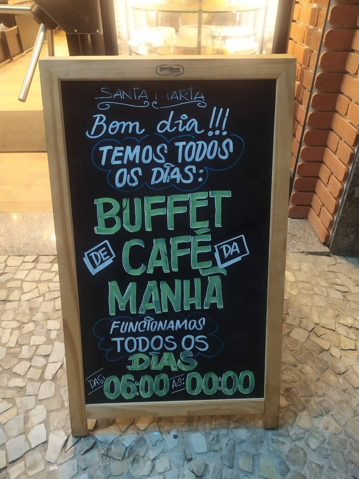 Padaria Santa Marta - Barra cardápio
