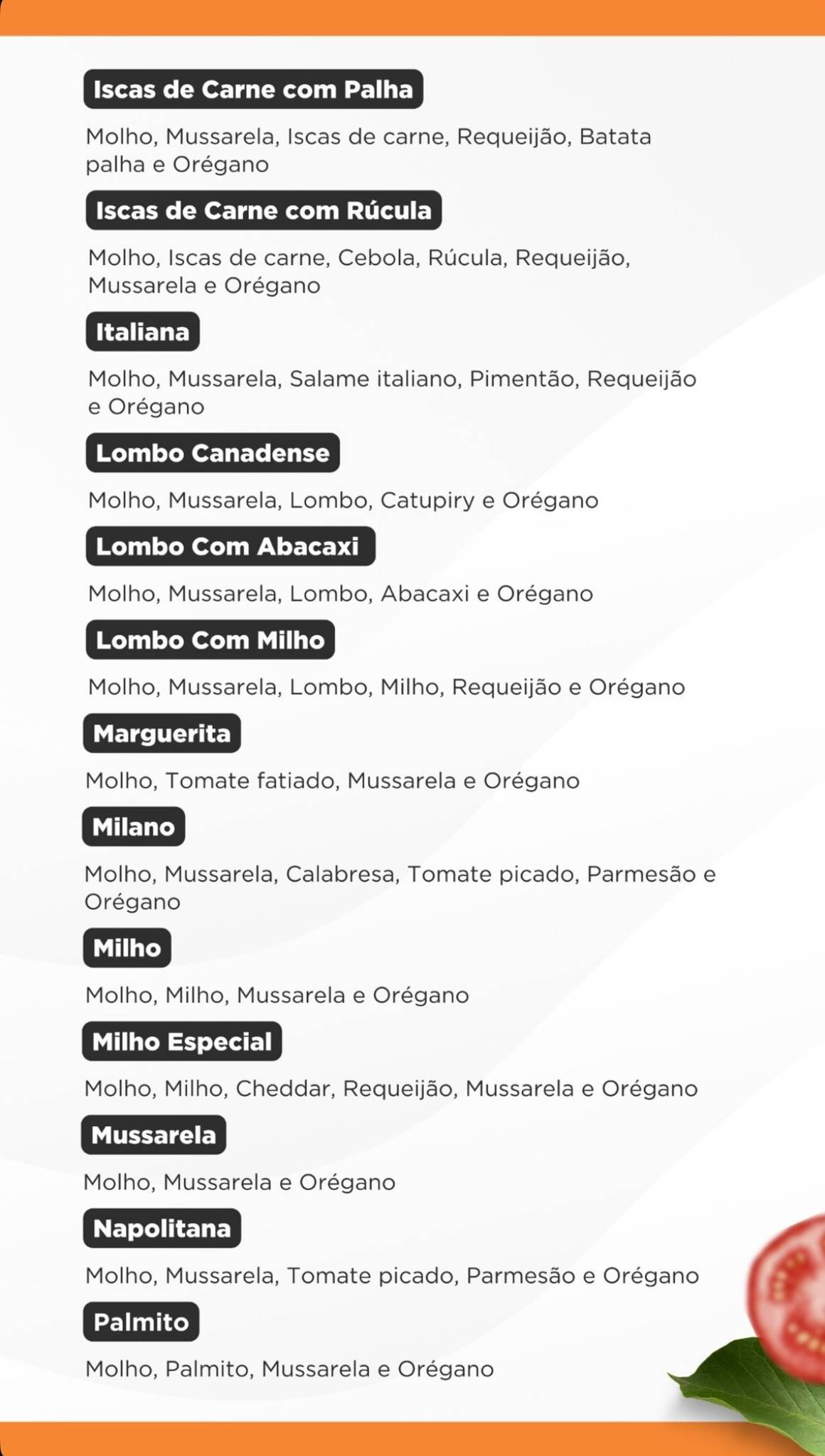 Paiol Pizzas e Petiscos cardápio