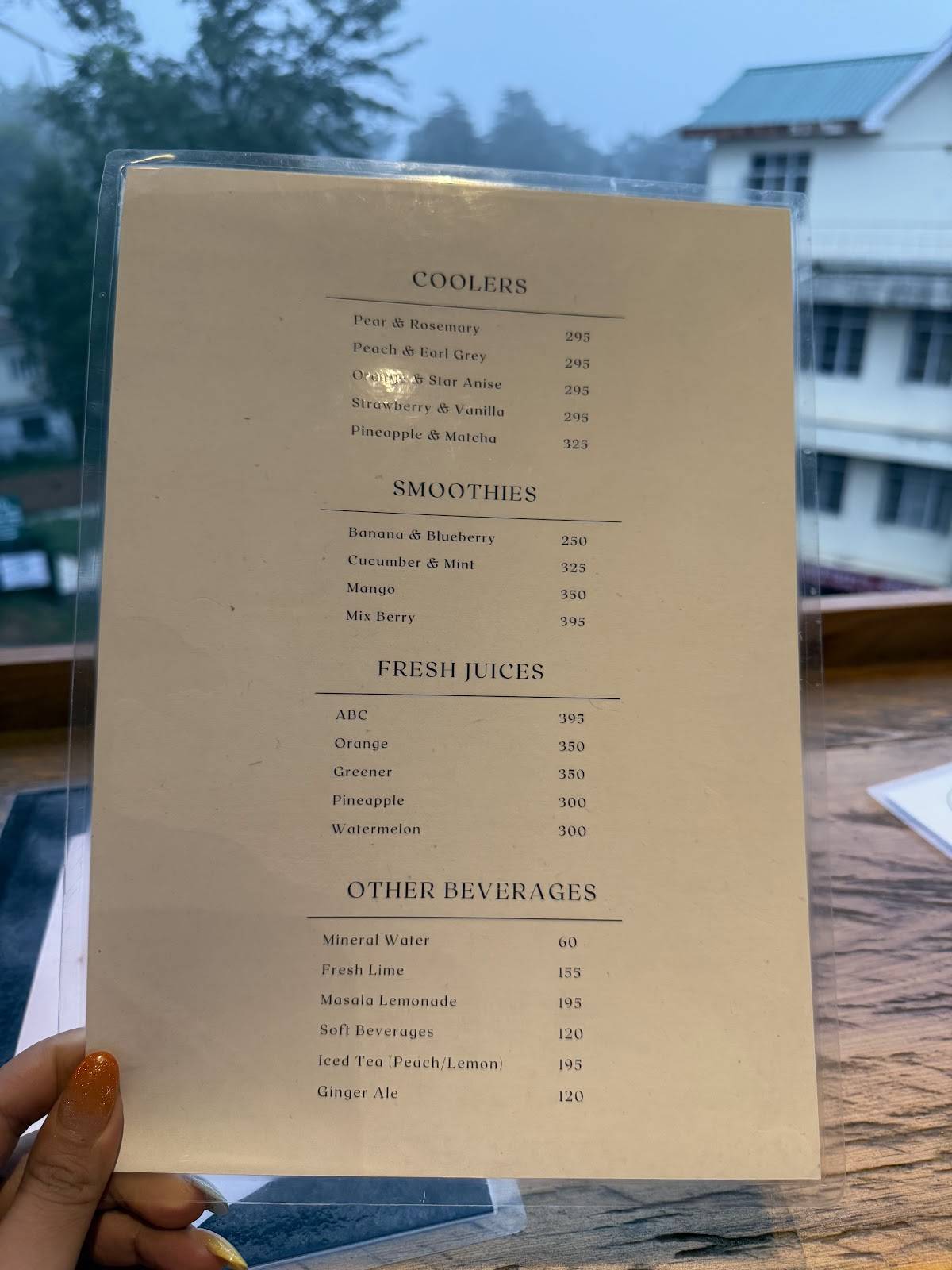 Cliffy's Cafe menu