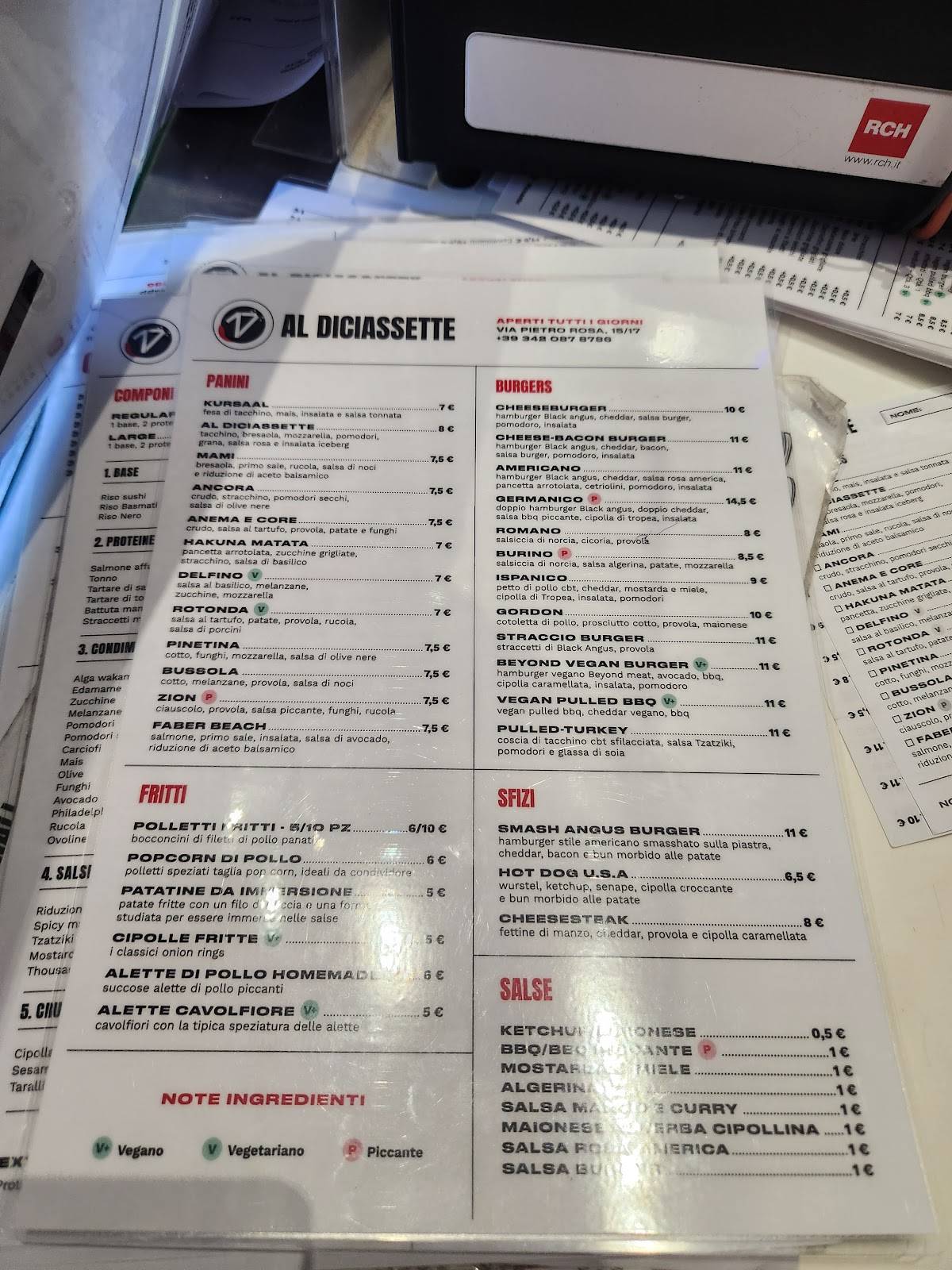 Menu di Paninoteca Al Diciassette 