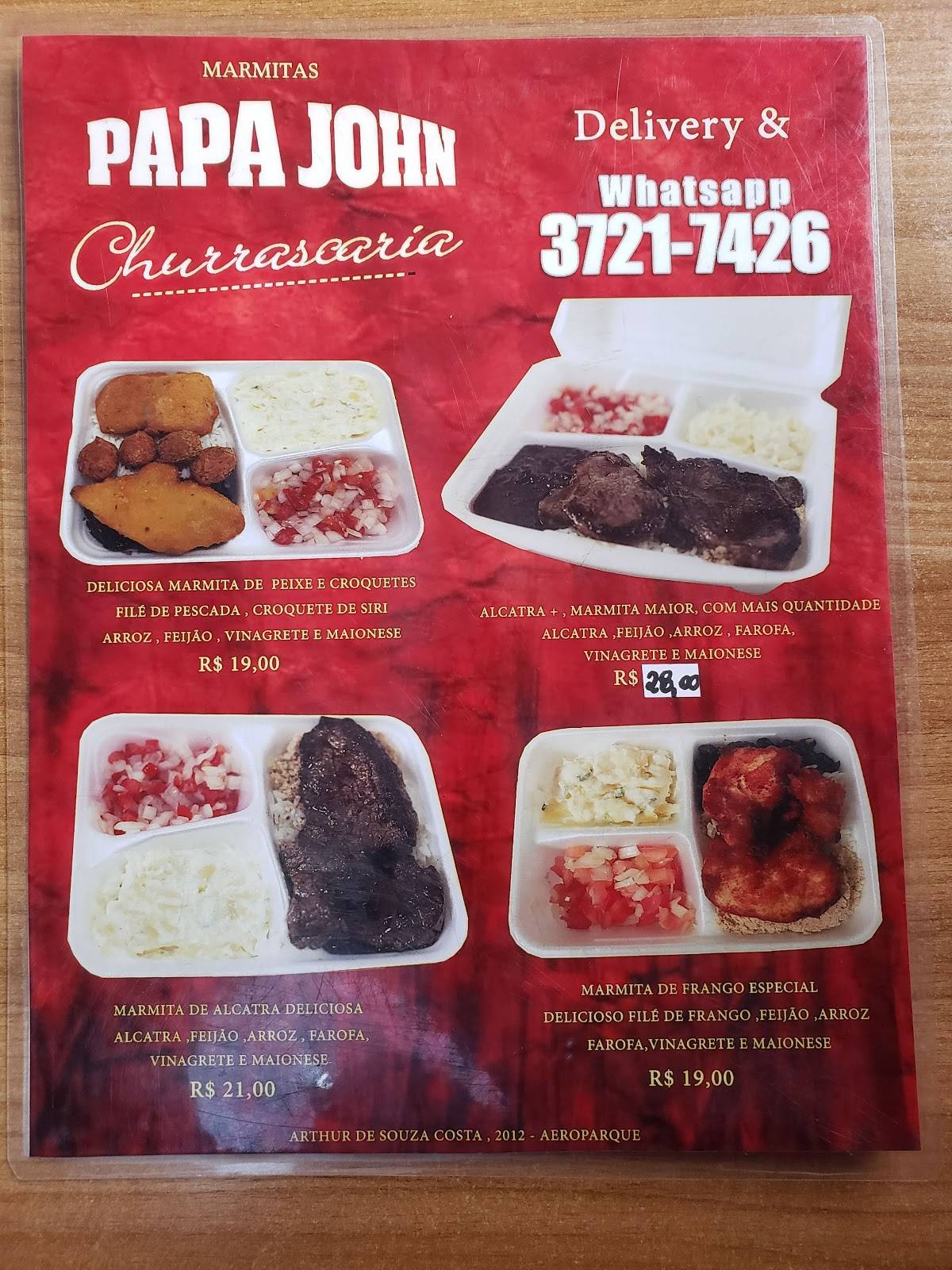 Papa John cardápio