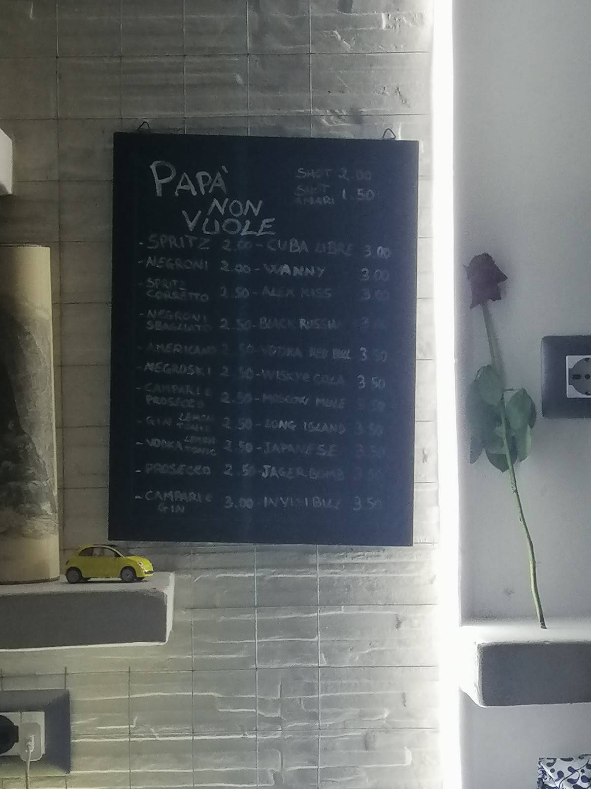 Menu di Papà Non Vuole Cocktail Bar 