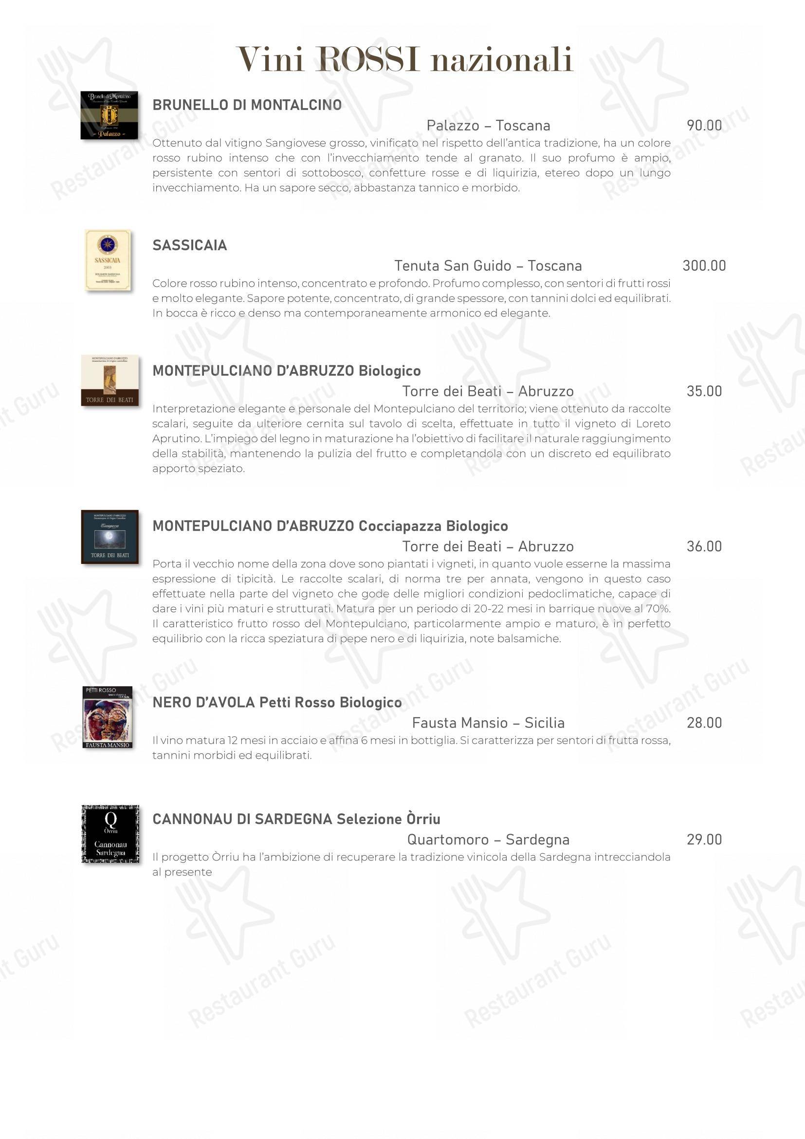 Menu di Papillon - Menu