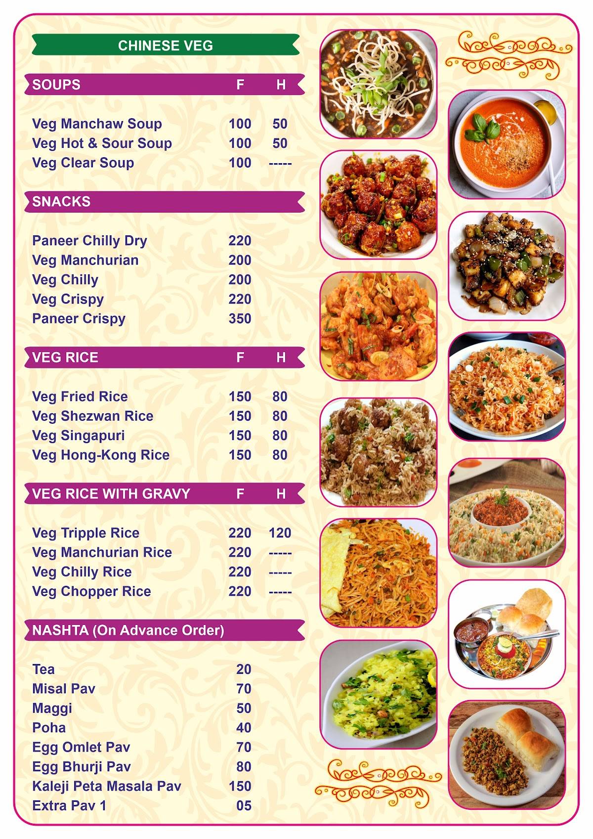 Pappu Restaurant menu