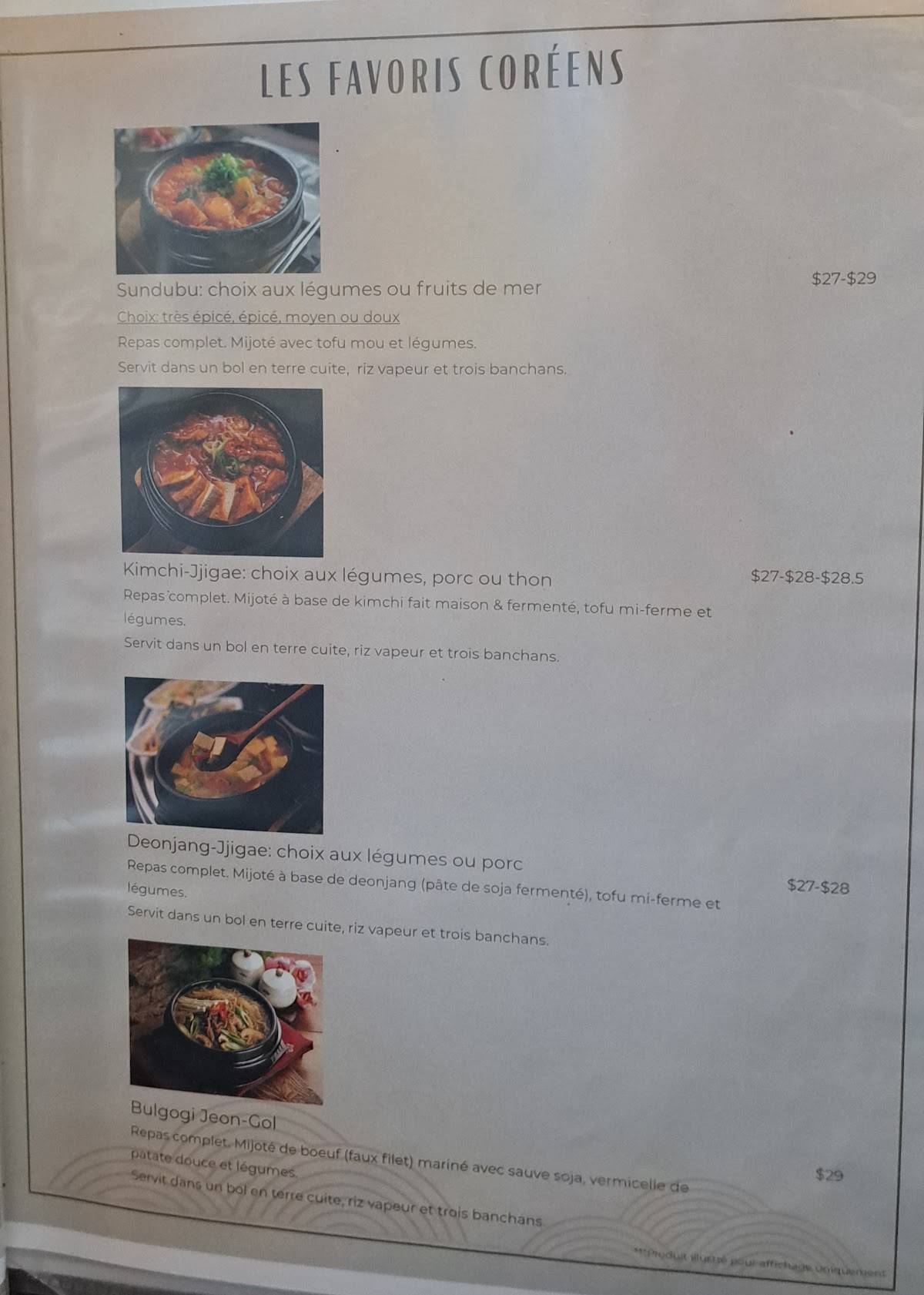 Menu de Parfum de Corée