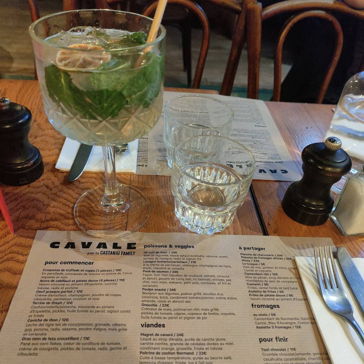 Menu de Cavale