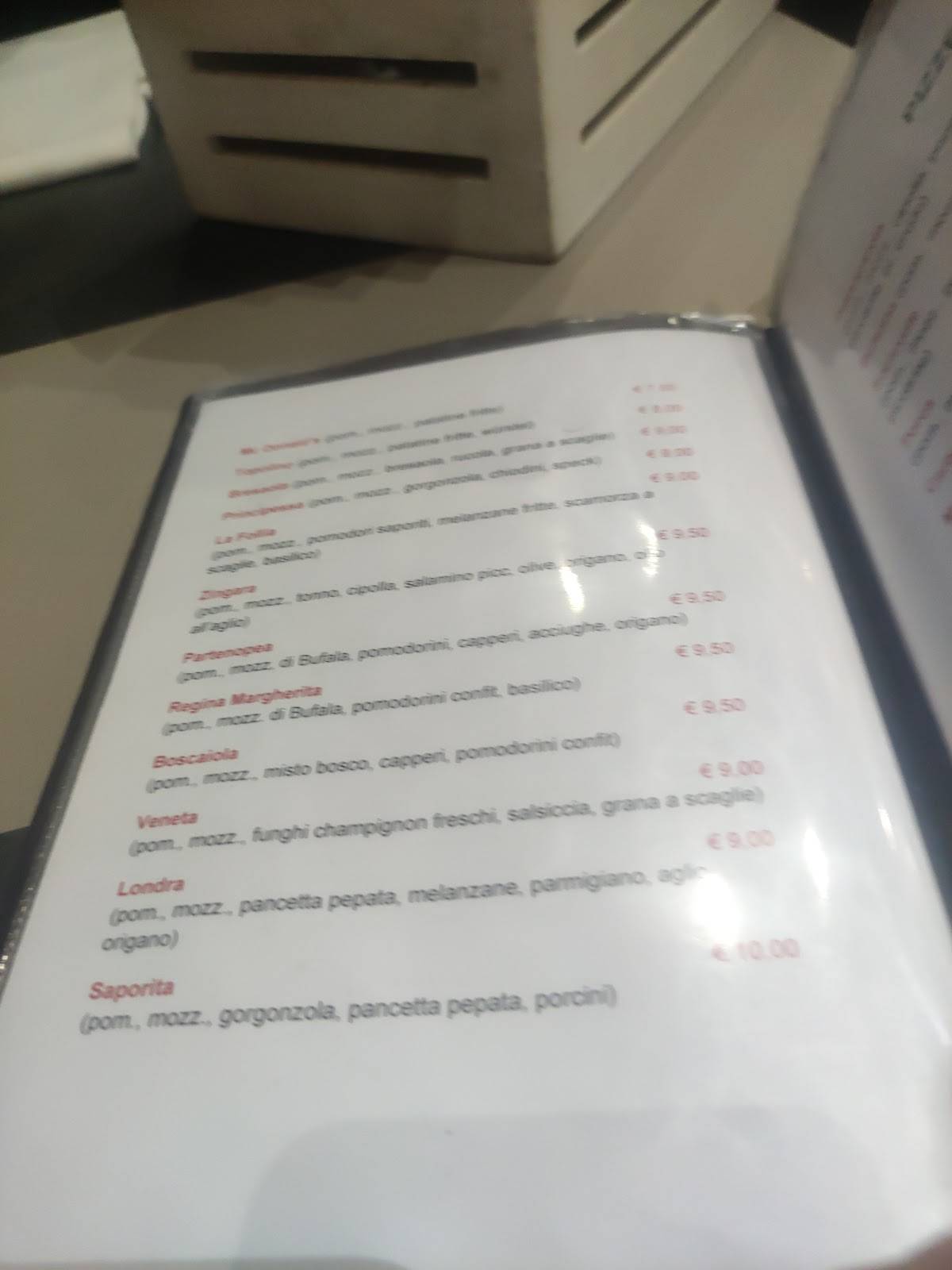 Menu di Ristorante Passaparola 
