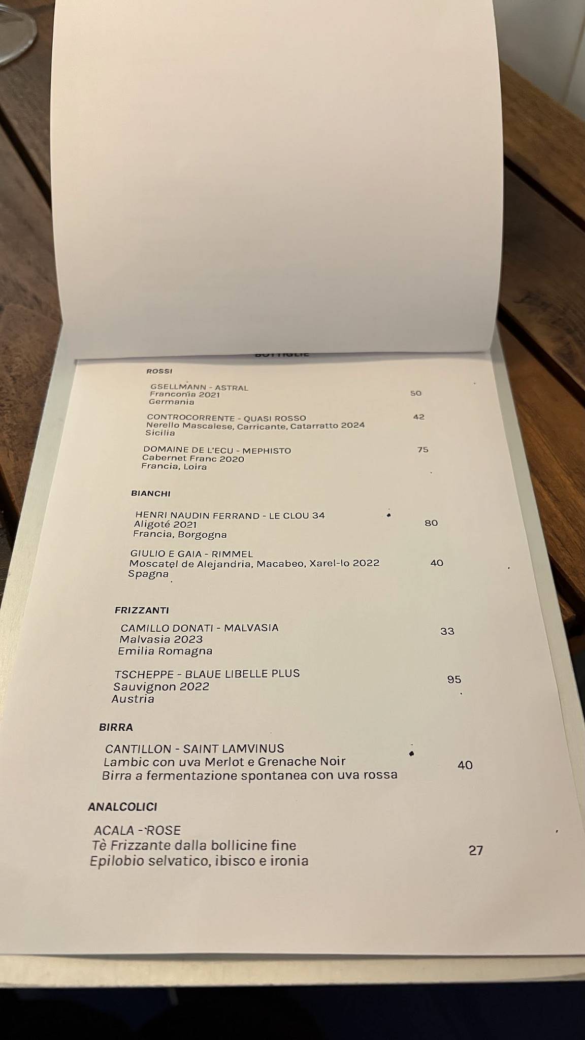 Menu di Pastamadre 