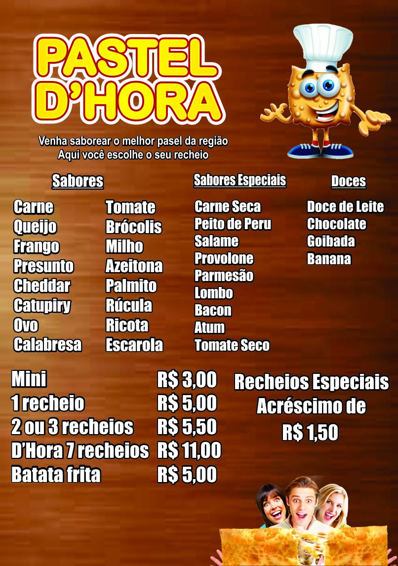 Pastel D'HORA cardápio