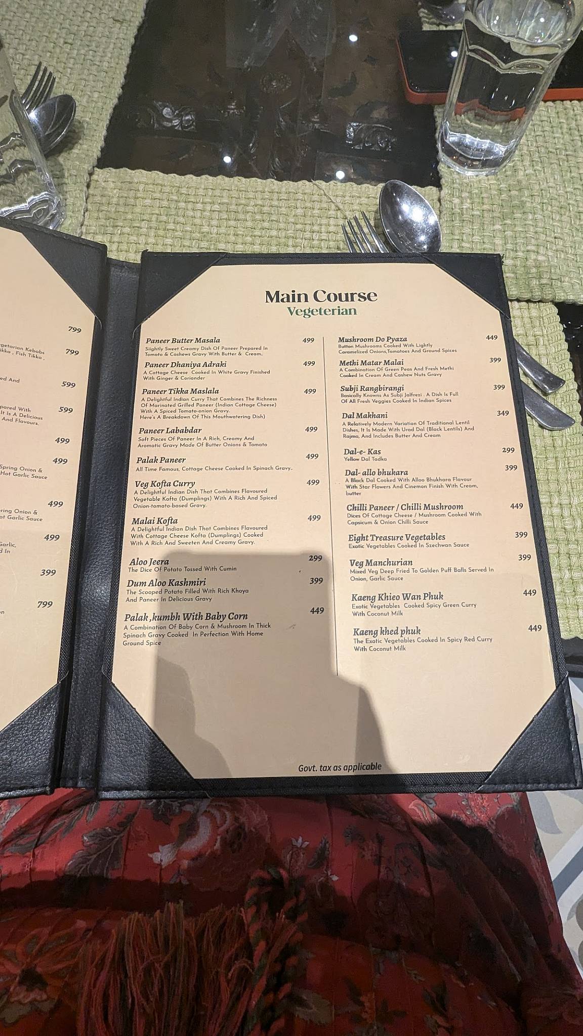 Kapil Dev's Elevens menu