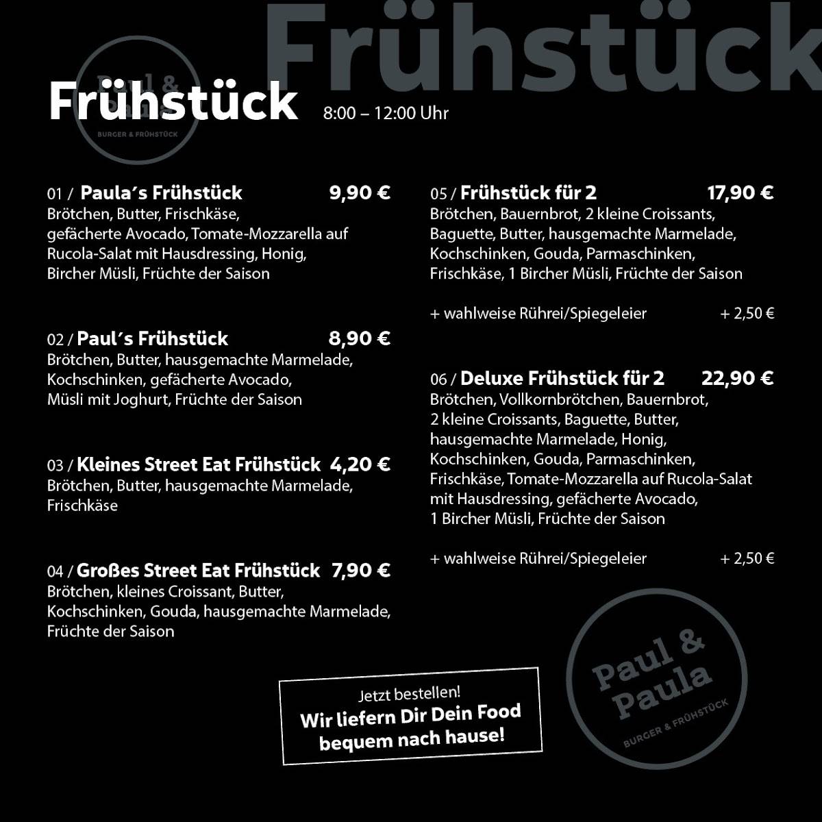 Speisekarte von Paul & Paula restaurant, Neunkirchen