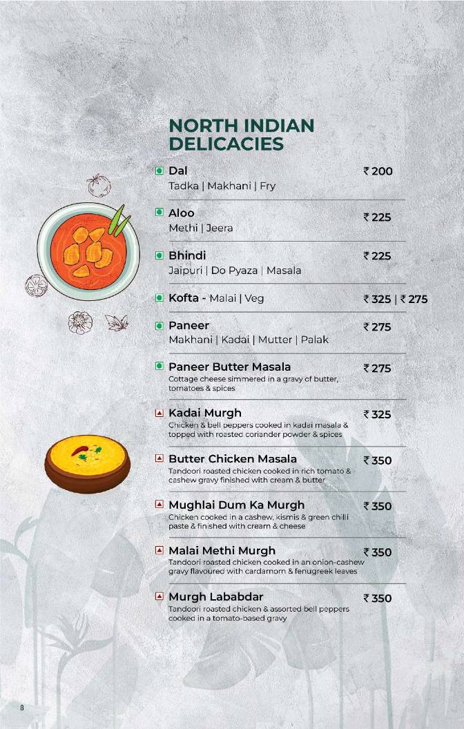 Pavillion Restaurant Hotel Abad Fort menu