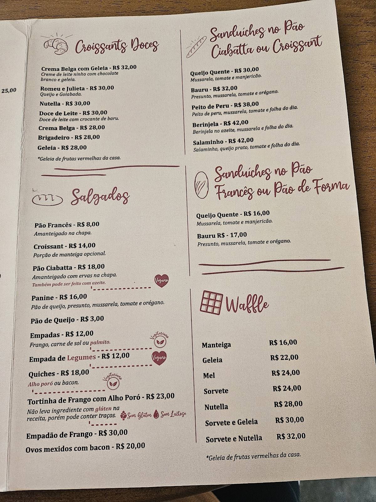 Pé di Café cardápio