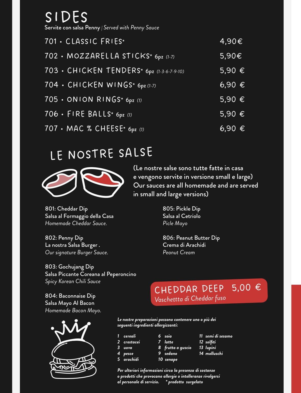 Menu di Penny Burger 