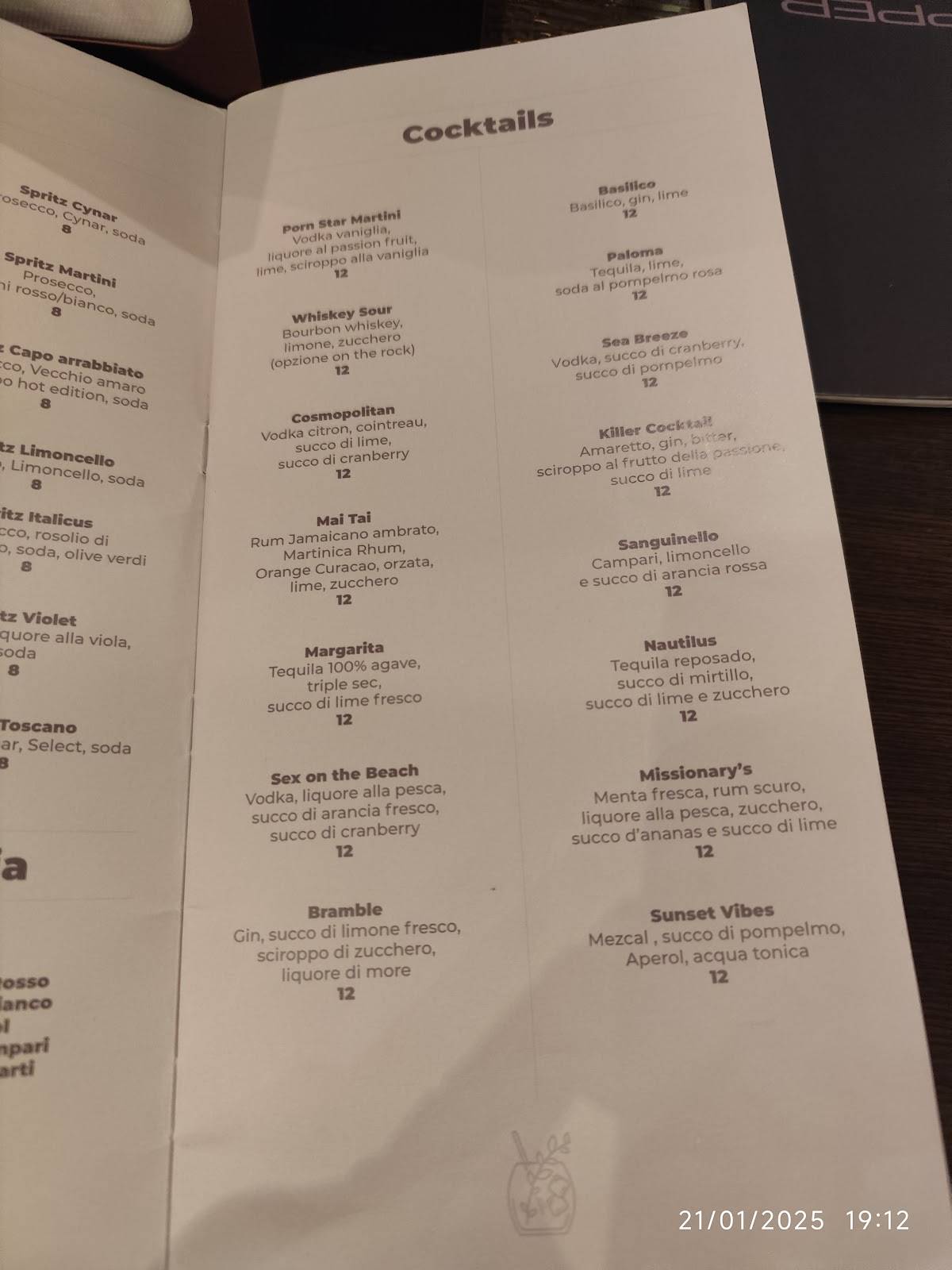 Menu di Pepper Riccione 