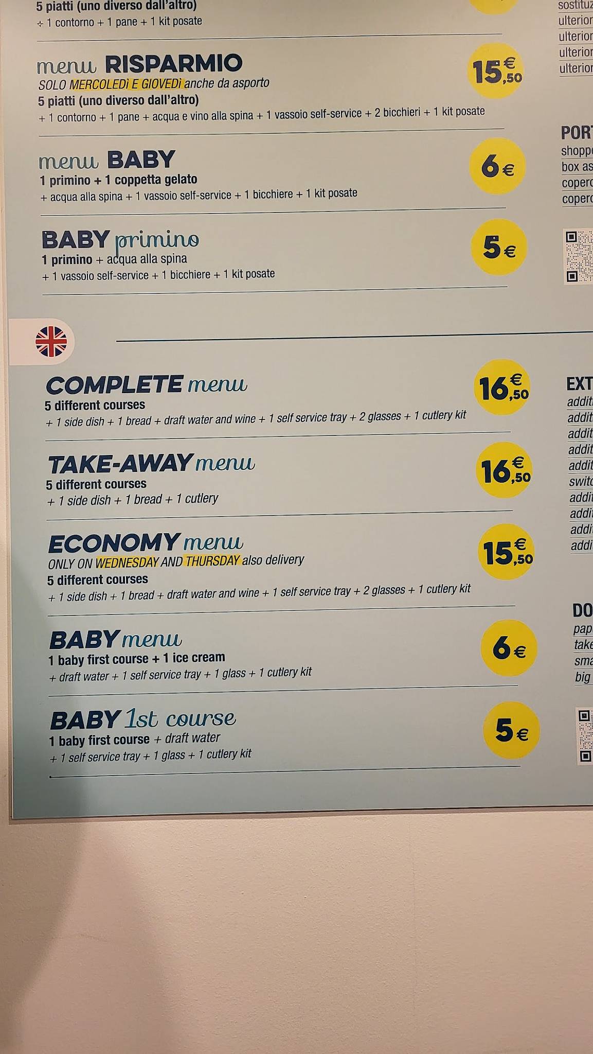 Menu de PesceAzzurro Rimini