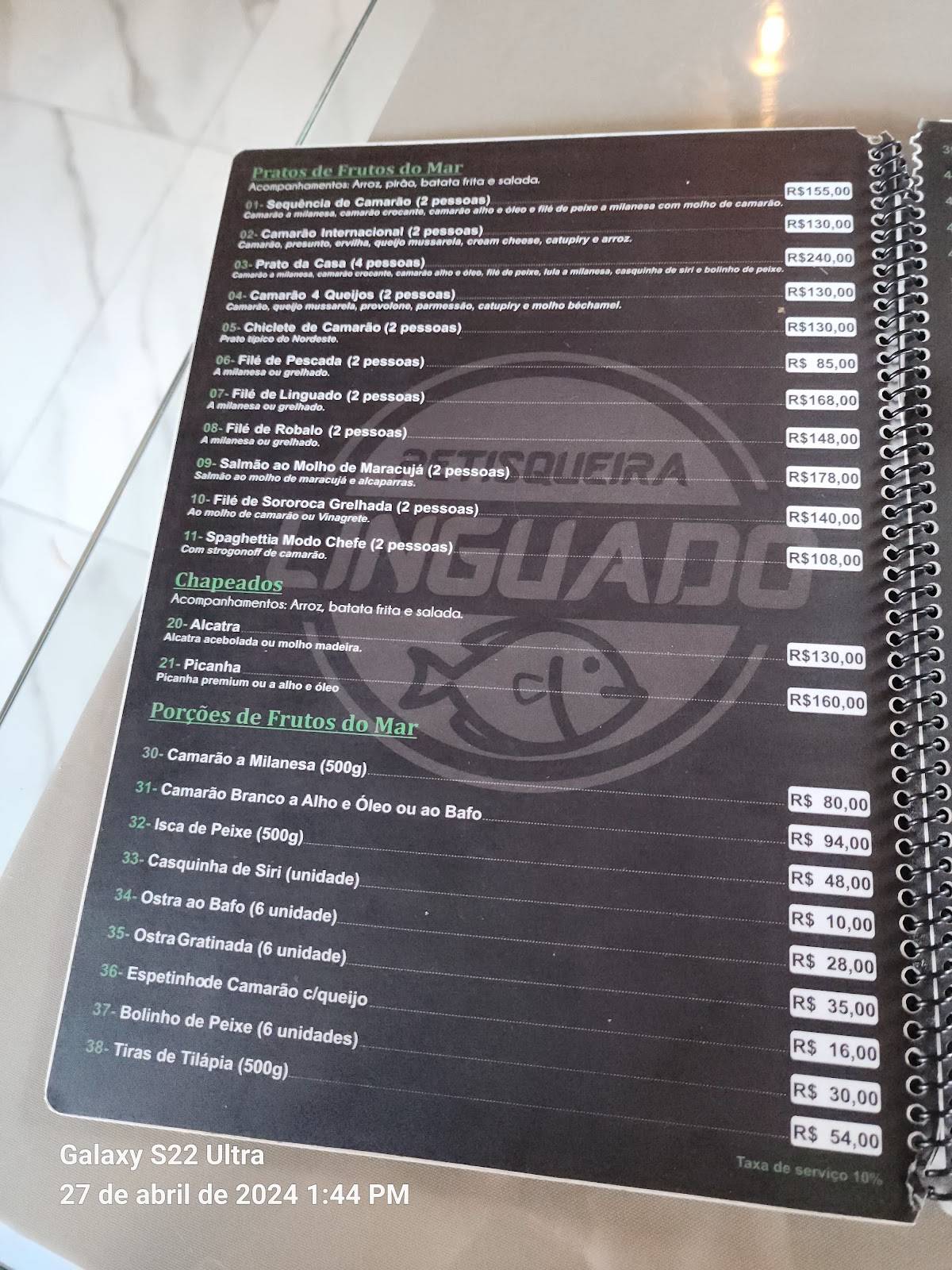 Petisqueira Linguado cardápio