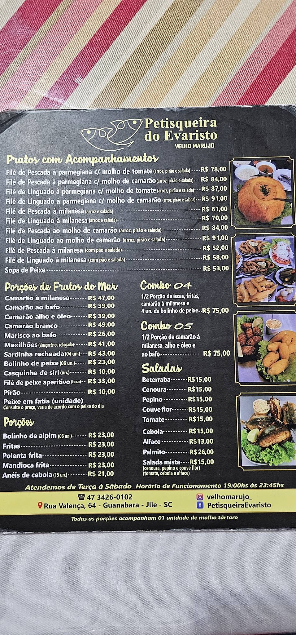 Petisqueira do Evaristo cardápio