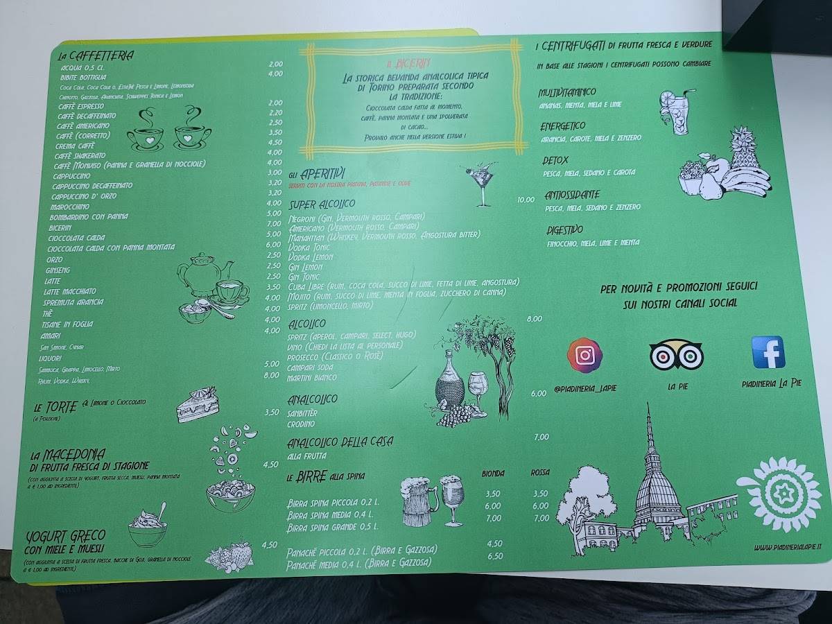 Menu di Piadineria La Piè 