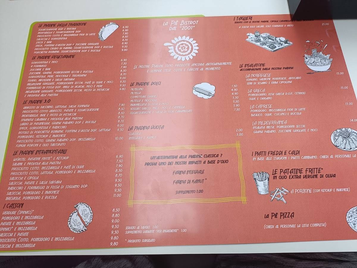 Menu di Piadineria La Piè 