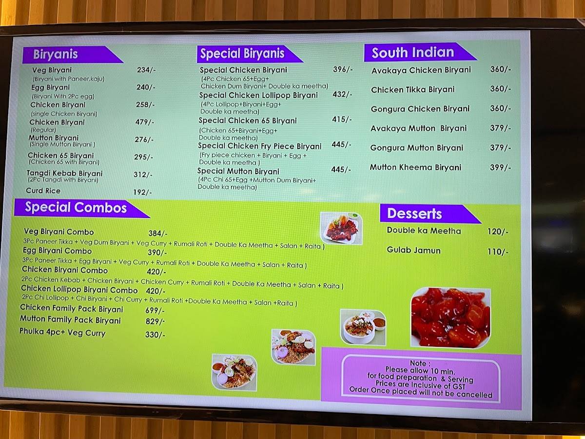 Menu at Pista House Kukatpally, Hyderabad, The Forum Sujana Mall