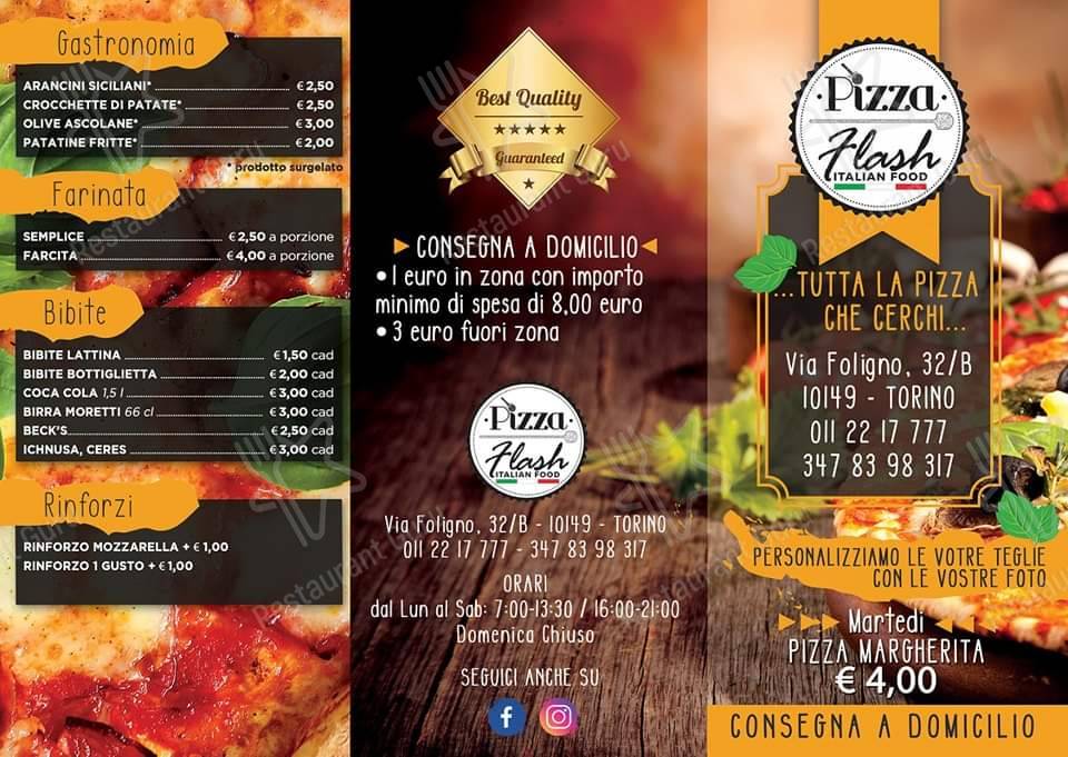 Menu di Pizza Flash - pasti e bevande