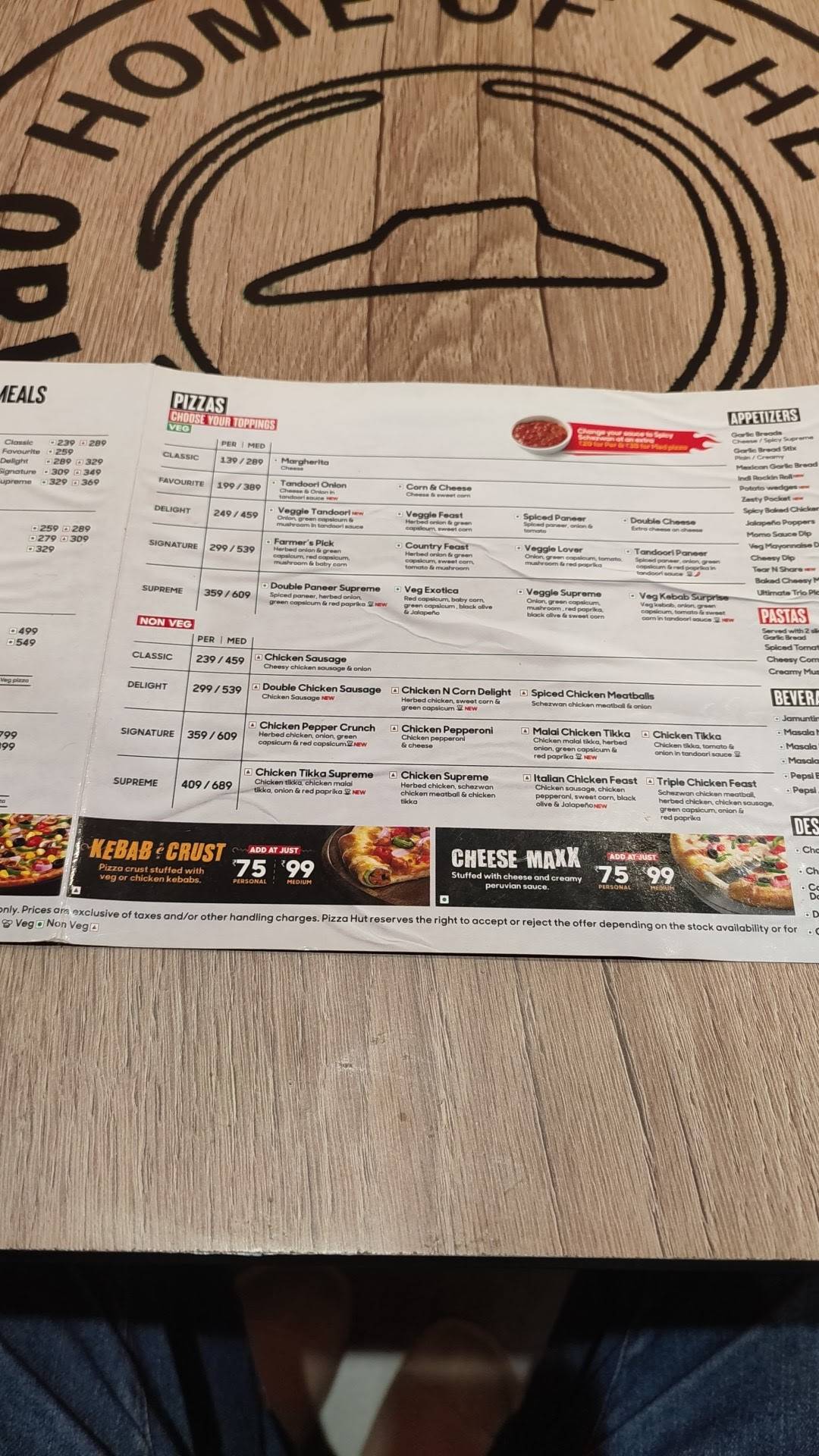 Pizza Hut Baxi Bazar, Cuttack menu