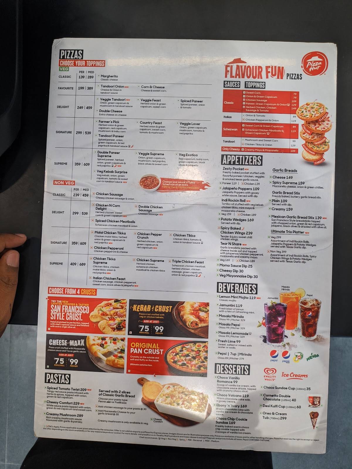 Pizza Hut Baxi Bazar, Cuttack menu